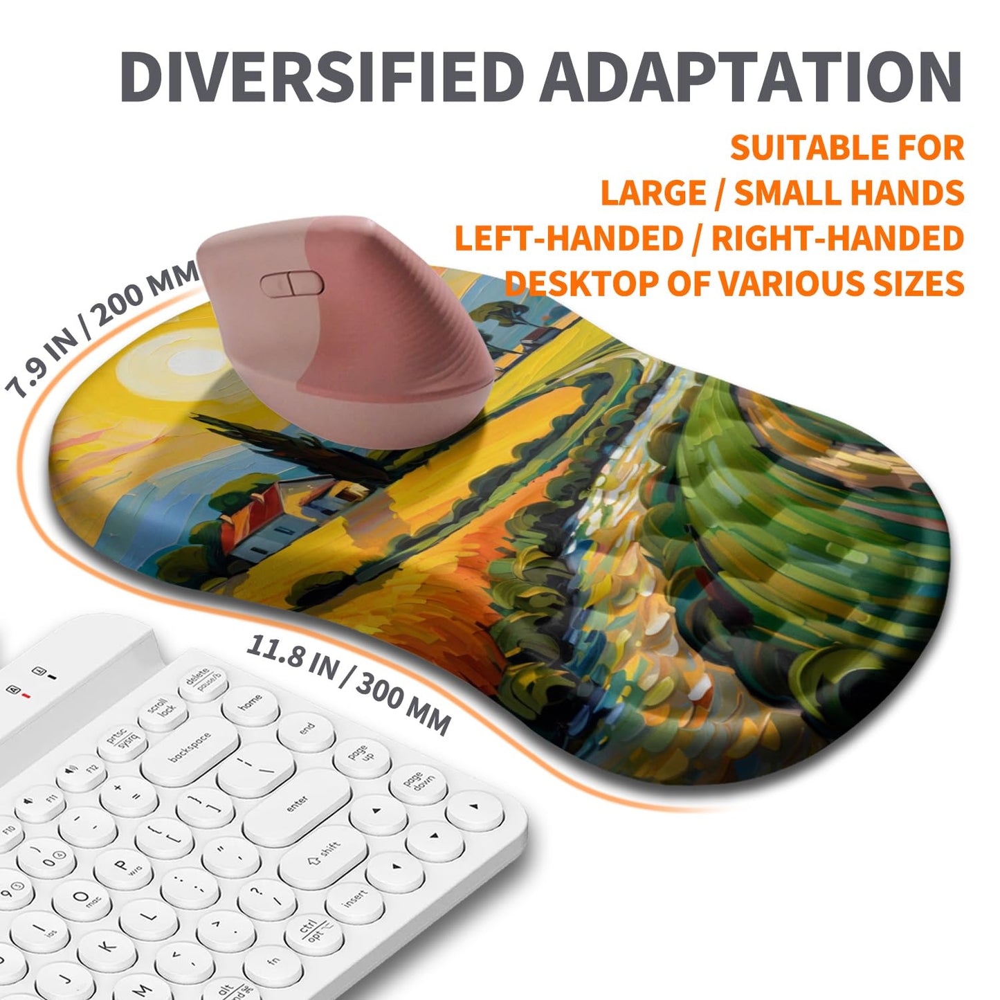 Armanza Ergonomic Joint Wrist Support Mouse Pad with Memory Foam Cushion Massage Bump, Carpal
