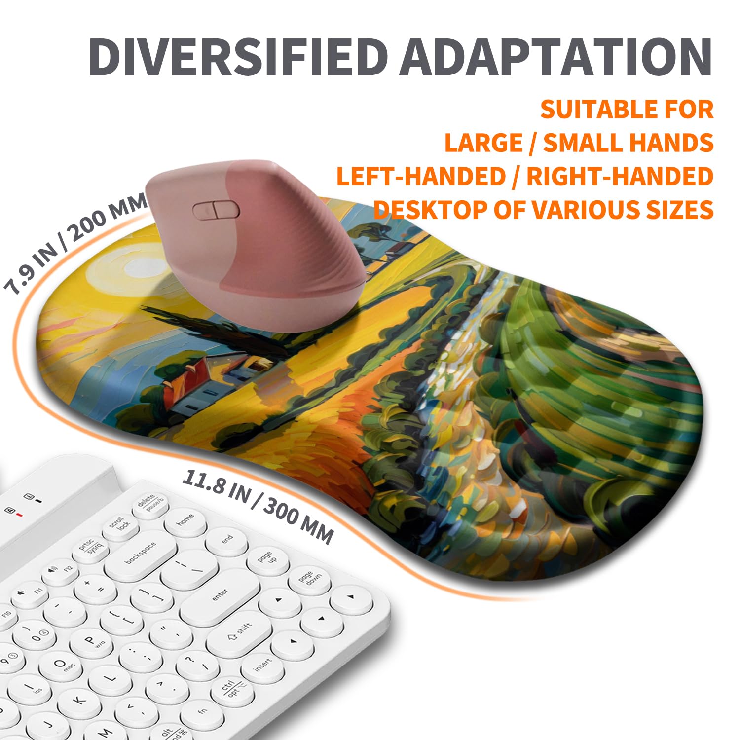 Armanza Ergonomic Joint Wrist Support Mouse Pad with Memory Foam Cushion Massage Bump, Carpal