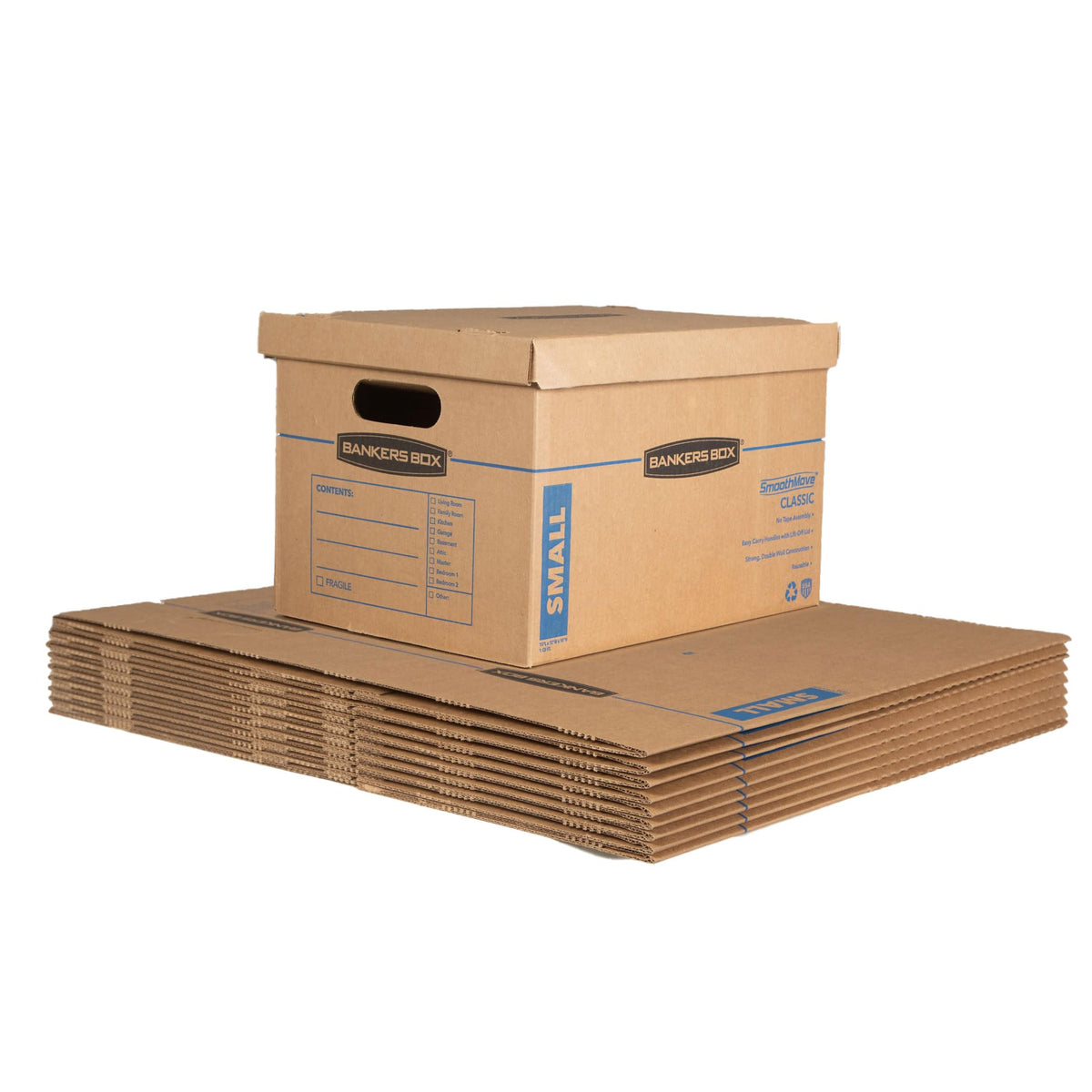 Bankers Box 10-Pack Small Classic Moving Boxes with Reinforced Handles