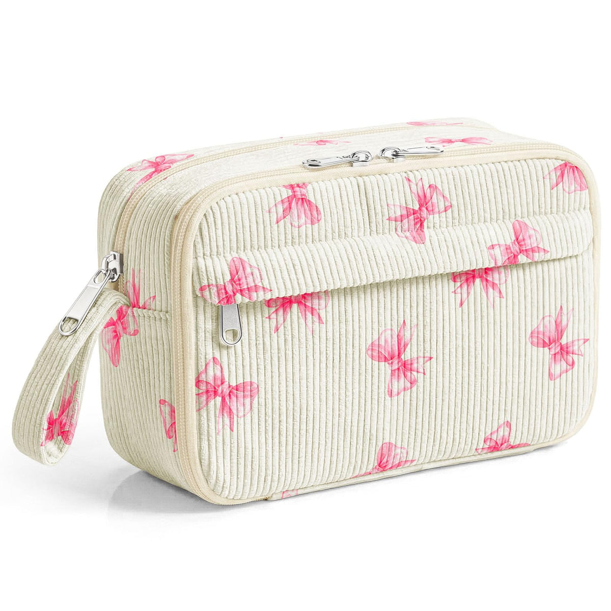 WOBAGMEN Cute Pencil Case,Large Corduroy Zippered Pencil Case Pouch, aesthetic Pencil Bag with