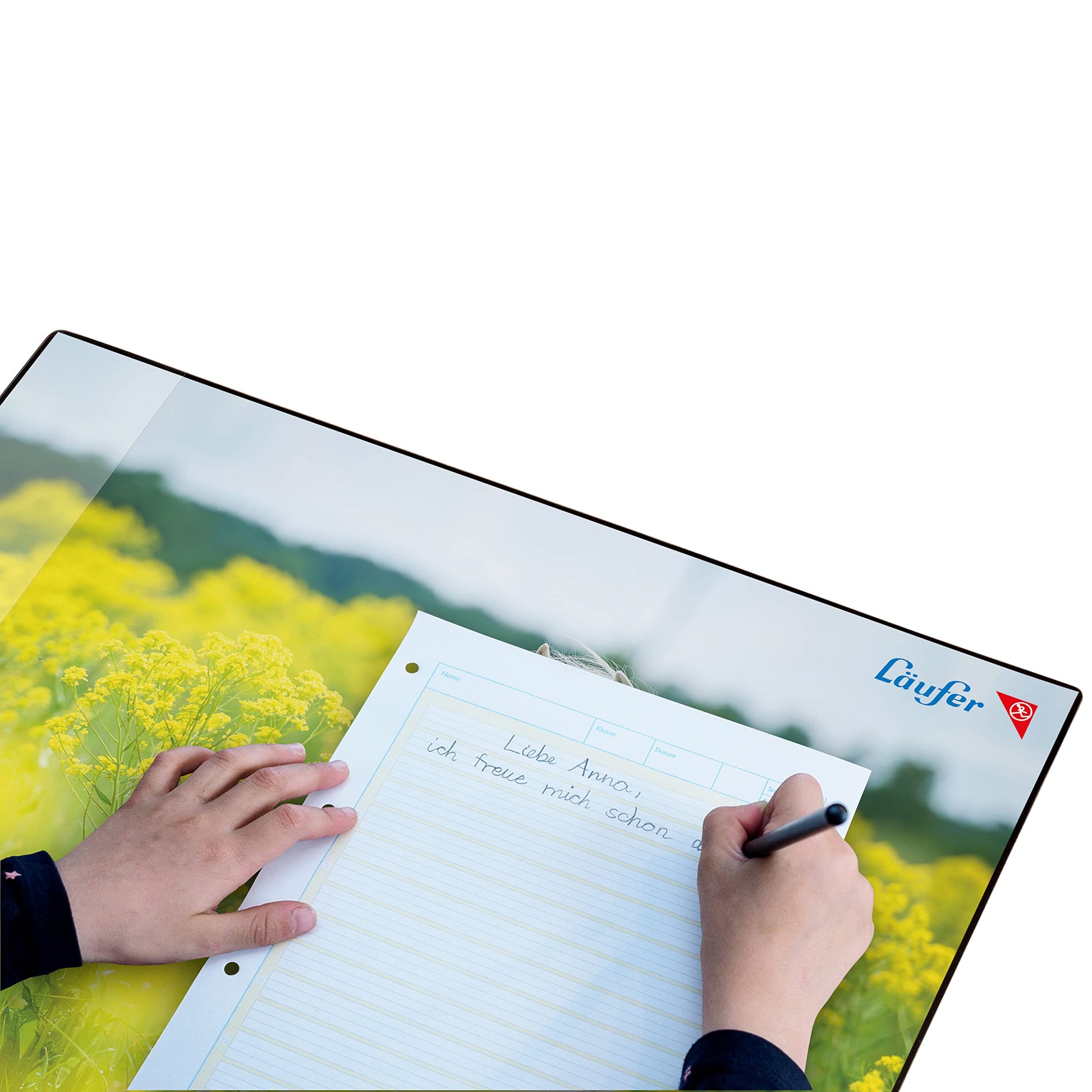 Läufer motif desk pad Pferd im Rapsfeld