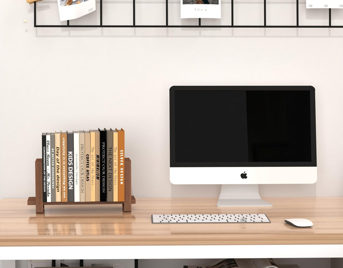 Adjustable Desktop Bookshelf Wooden Desk Book Holder Organizer Tabletop Bookshelf Mini Book Shelf
