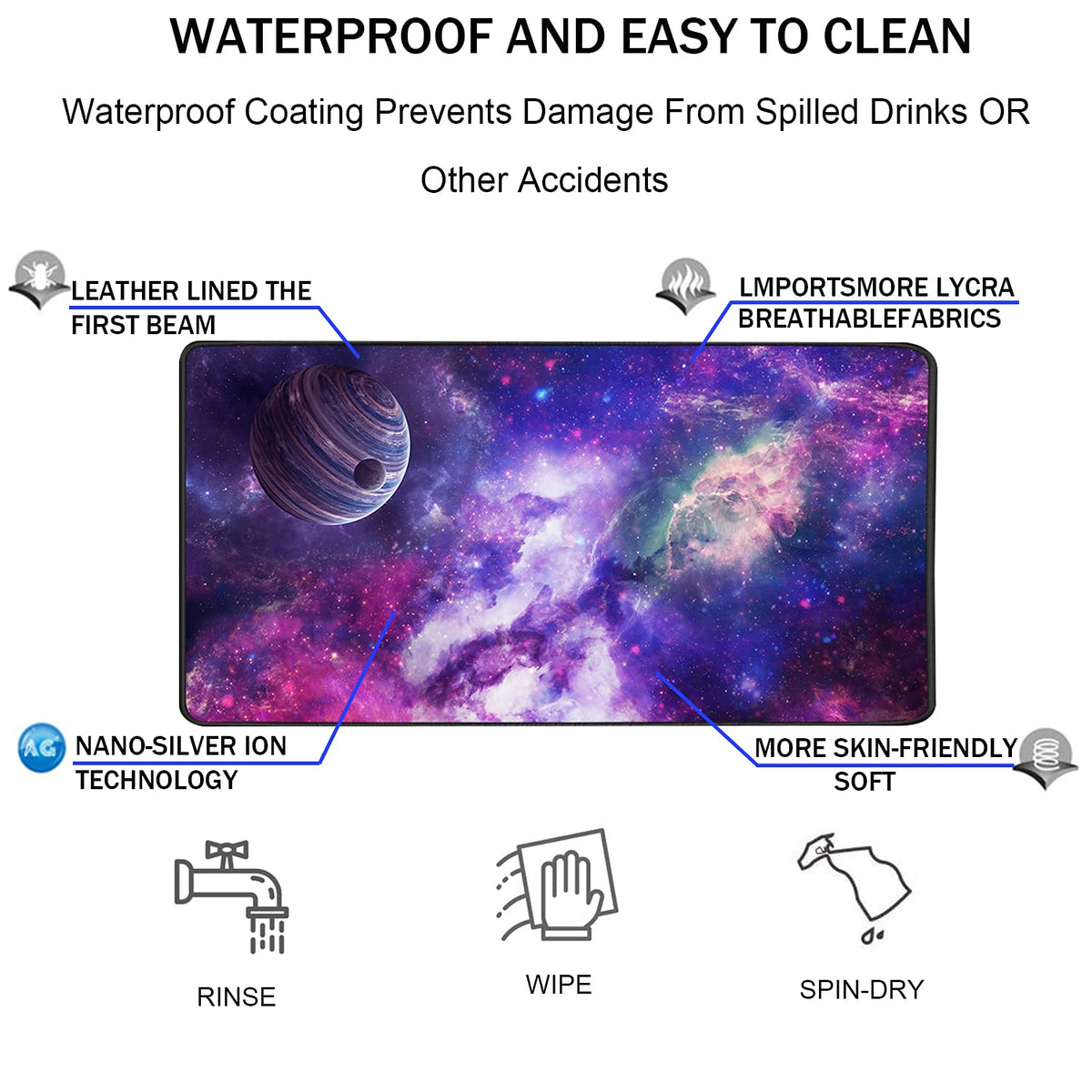 TEDNETGO Large Extended Gaming Mouse Pad, Long Mouse Pads, Extra Large Big Mouse Pad with Stitched
