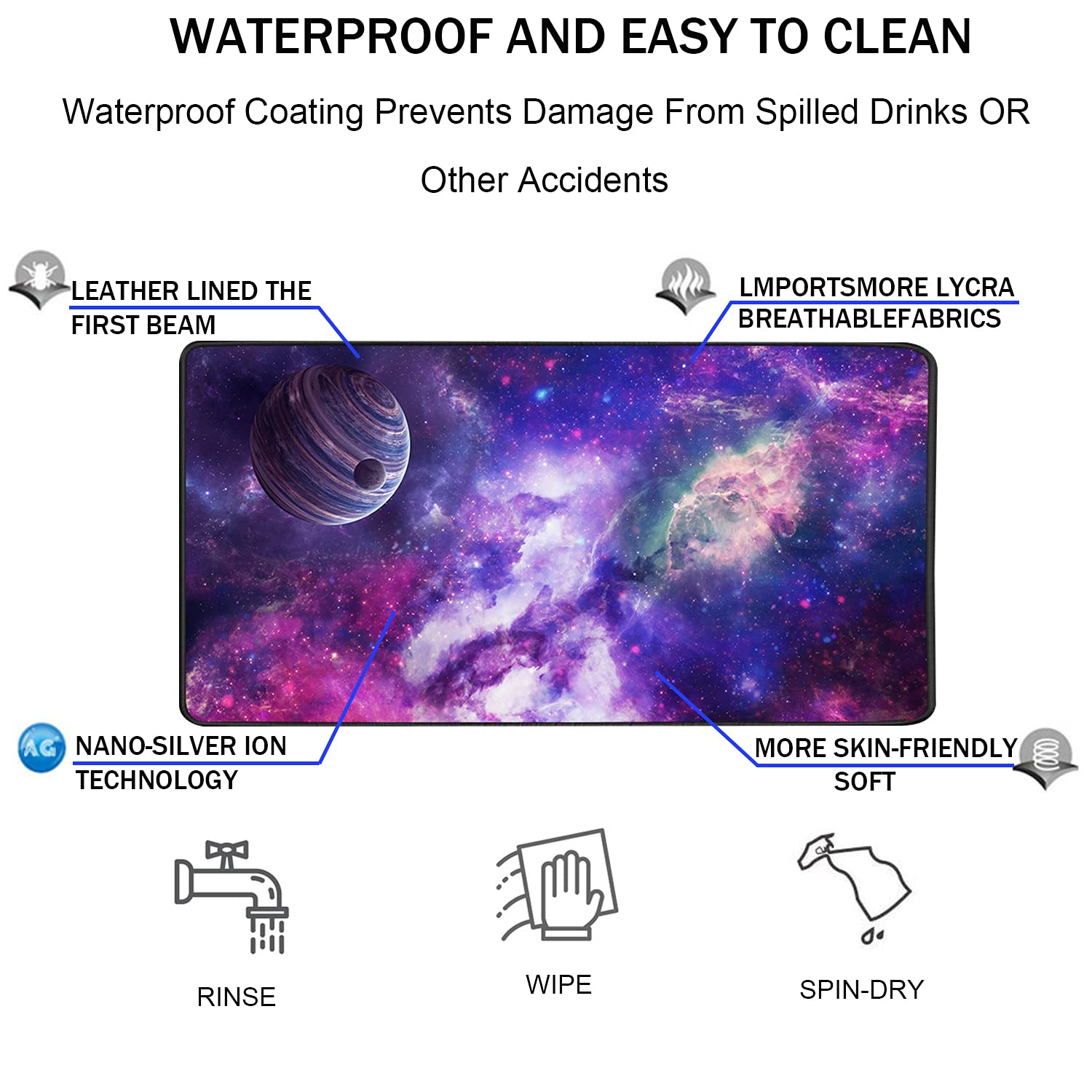 TEDNETGO Large Extended Gaming Mouse Pad, Long Mouse Pads, Extra Large Big Mouse Pad with Stitched