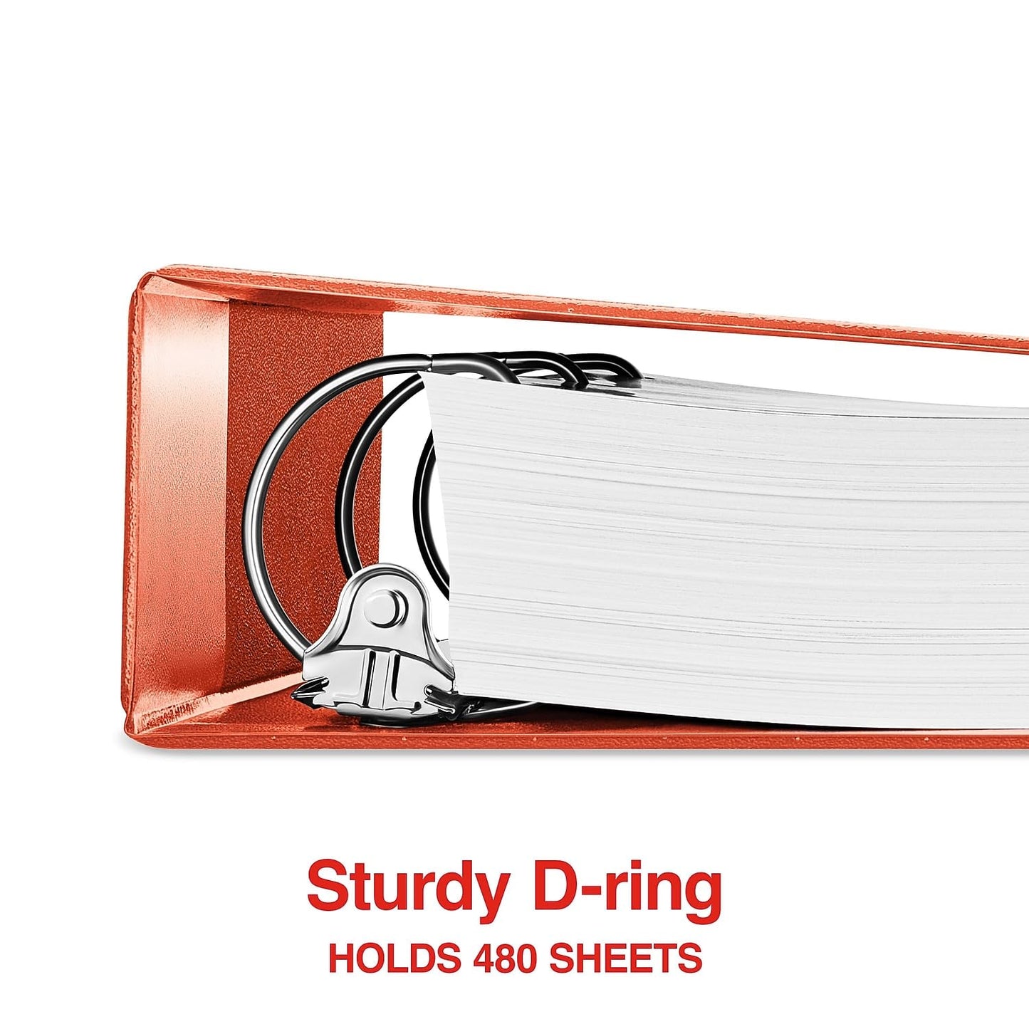 Staples Standard 2-Inch 3-Ring View Binder, Orange, 450 Sheets