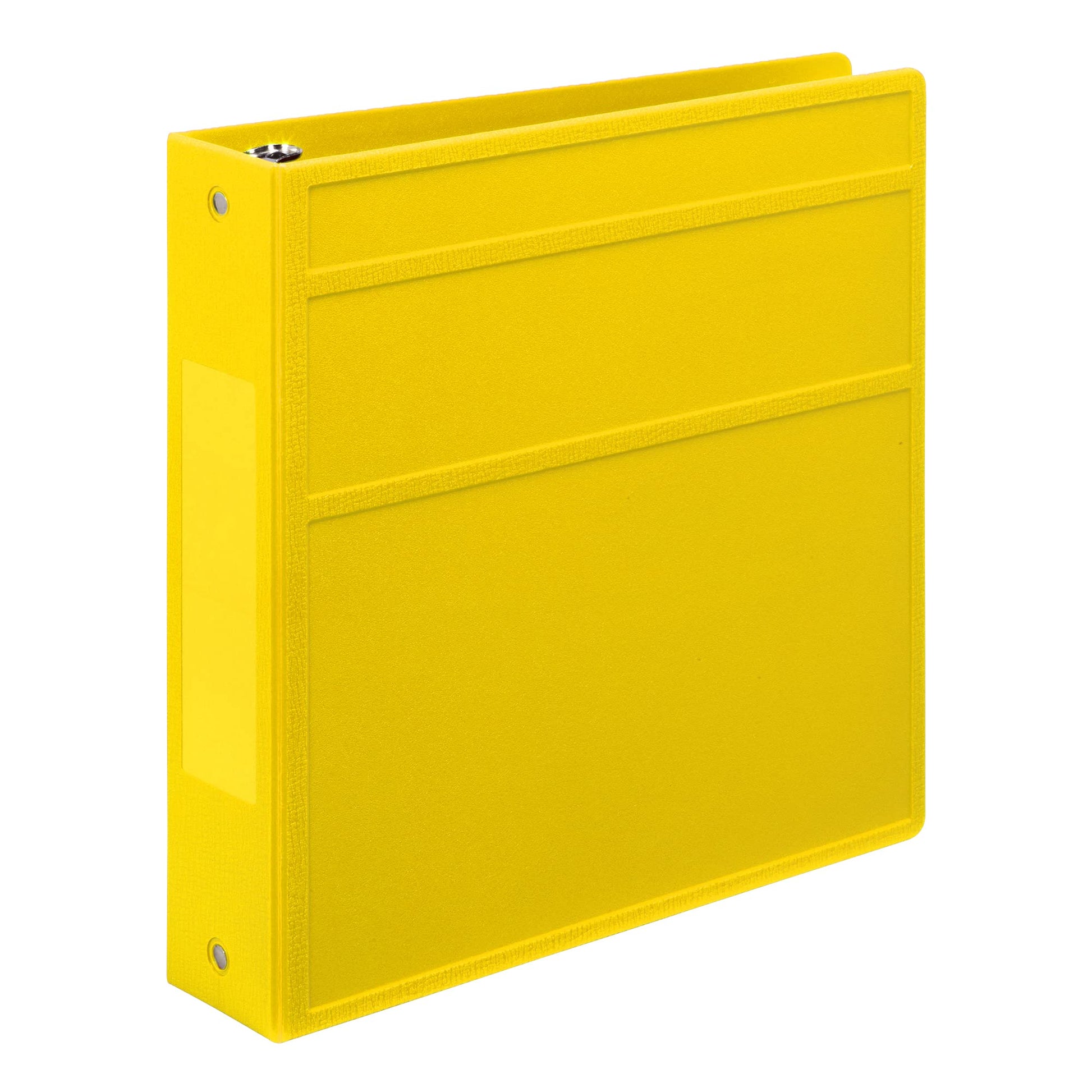 Carstens 2-Inch Heavy Duty 3-Ring Binder - Side Opening, Yellow, Durable Plastic, Precision No-Gap