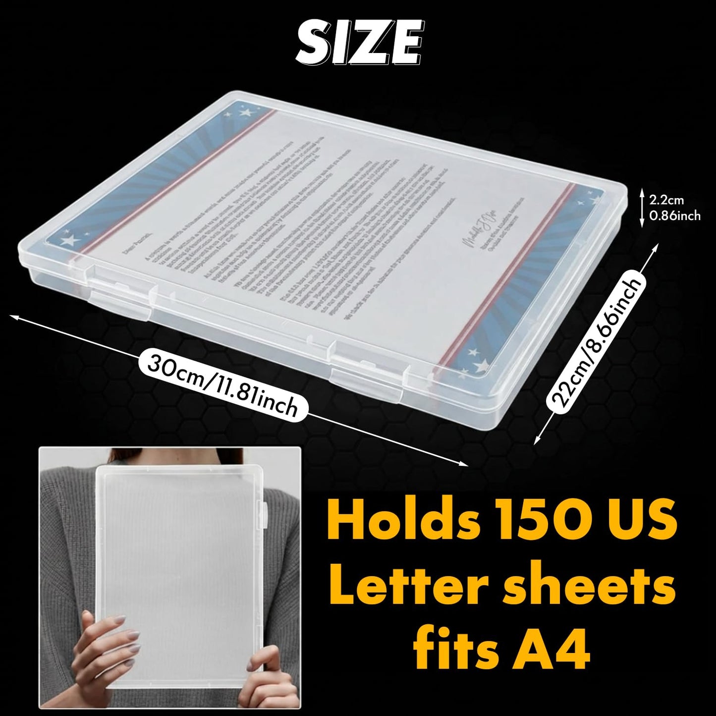 DUOFIRE 3 Pack Plastic File Box Document Organizer for US Letter Paper