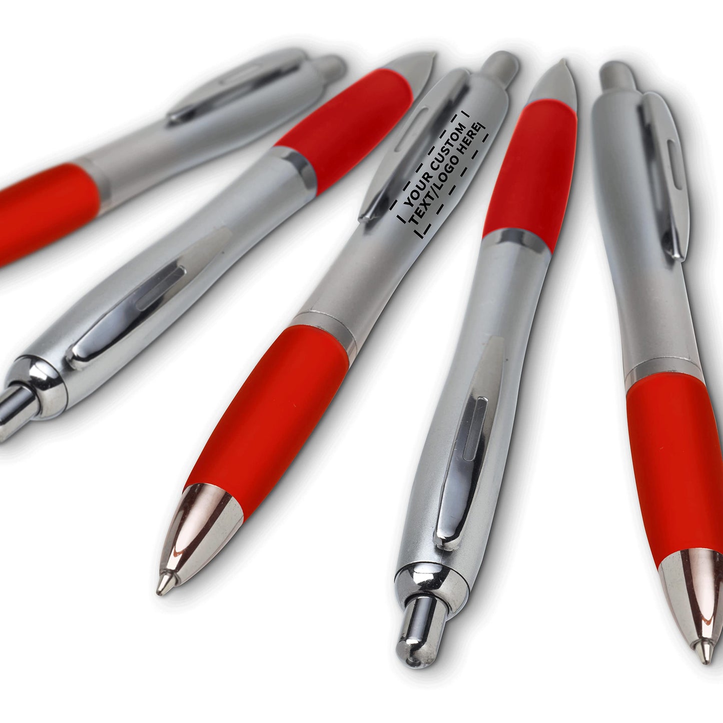 Personalized Ballpoint Pens with Rubber Grip and Click Button, Pack of 50 by DISCOUNT PROMOS