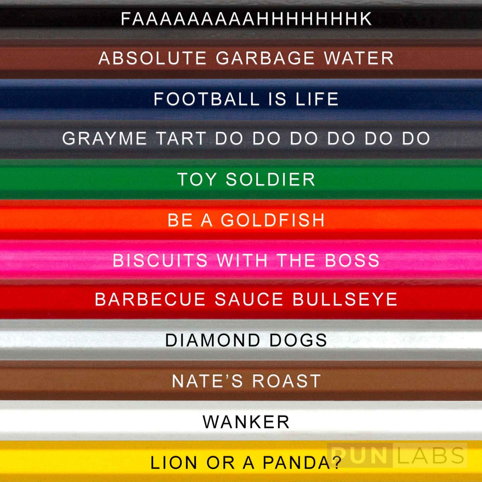 Pun Labs Ted Lasso Colors Colored Pencils - 12 Ted Lasso-Inspired Parody Pencil Set with Clever