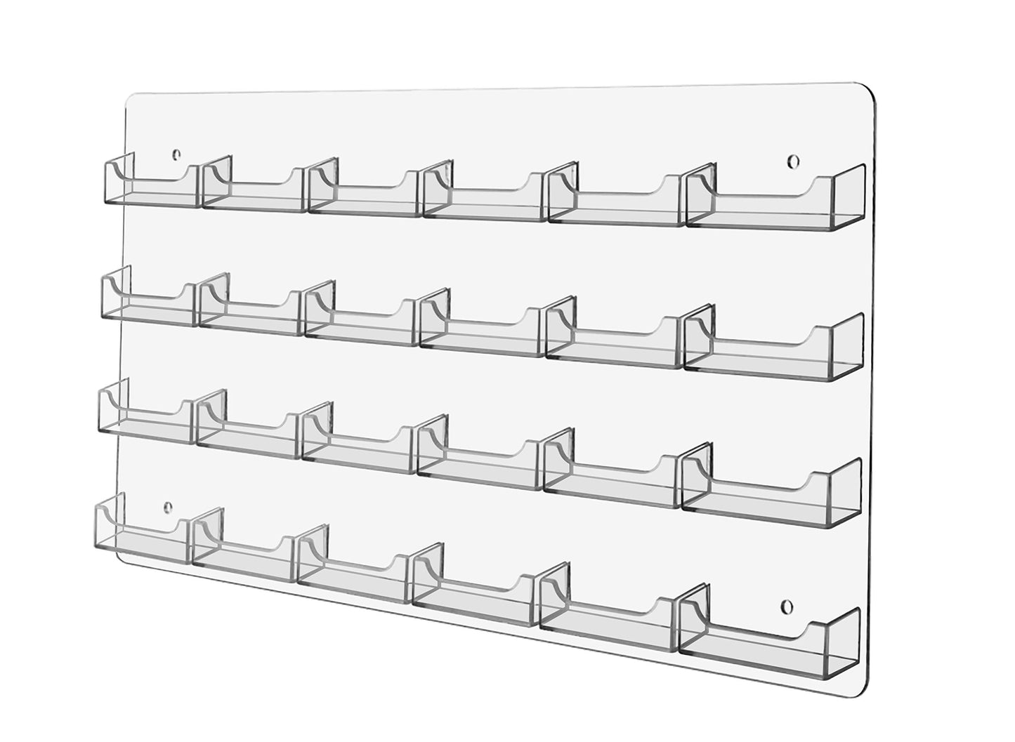 Marketing Holders Hanging Business Card Holder 24 Pocket Clear Acrylic Display Rack with Hardware