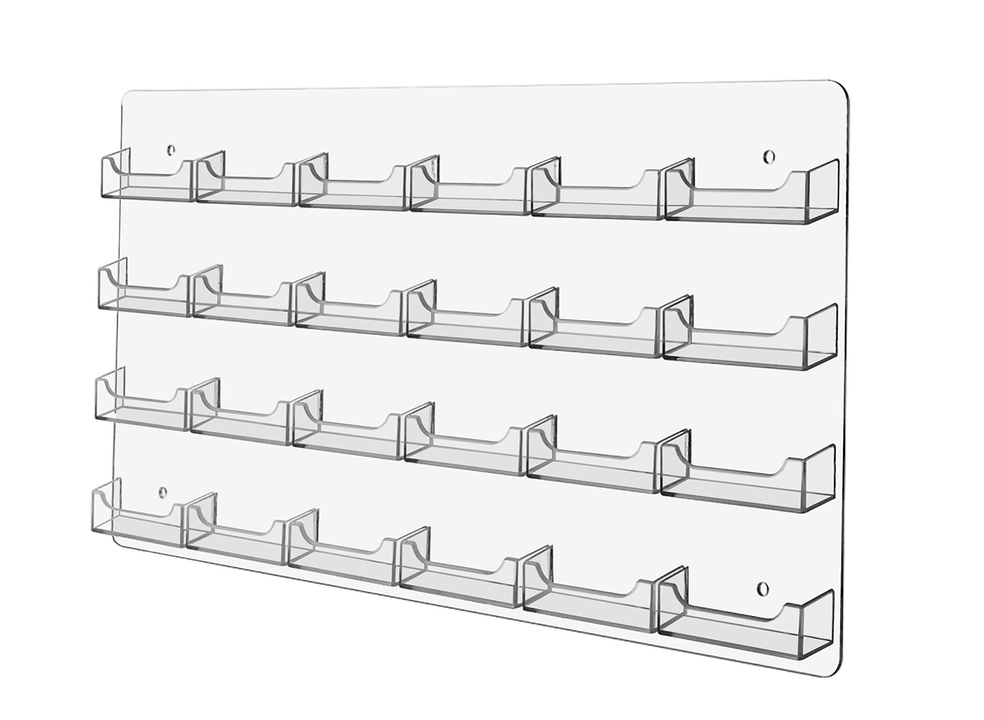 Marketing Holders Hanging Business Card Holder 24 Pocket Clear Acrylic Display Rack with Hardware