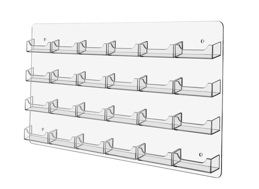 Marketing Holders Hanging Business Card Holder 24 Pocket Clear Acrylic Display Rack with Hardware