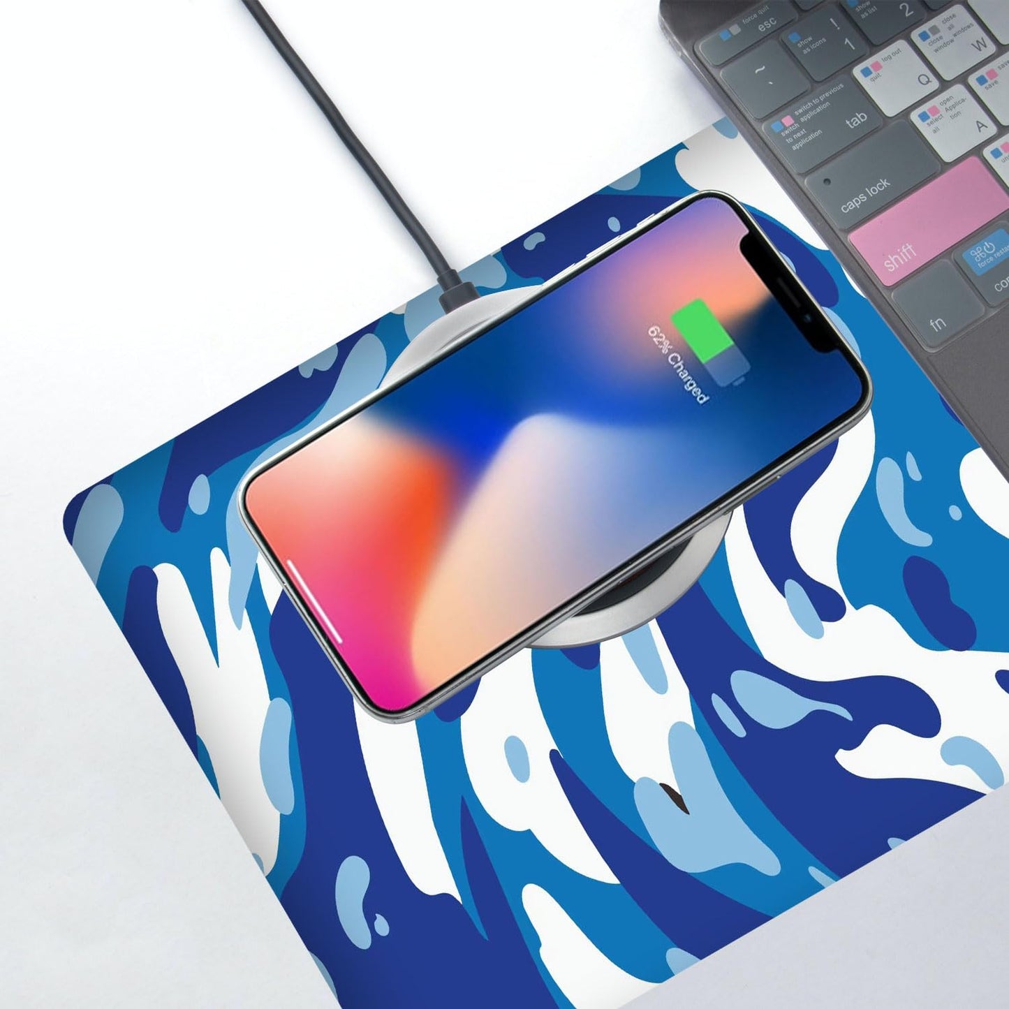 Fluid Pattern XXL Mouse Pad, Thick Waterproof Desk Mat with Stitched Edge