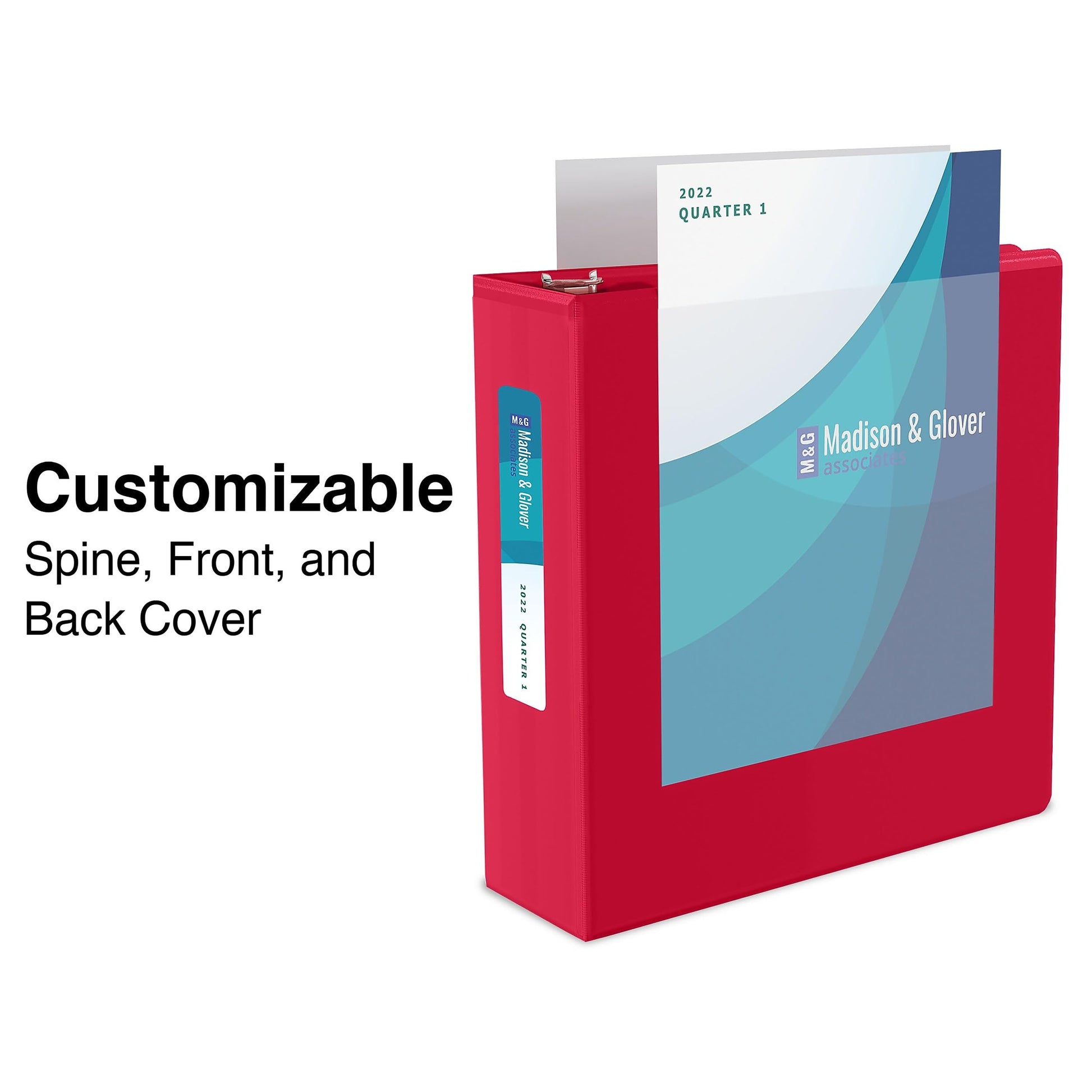Staples 1 1/2" 3-Ring View Binders, D-Ring, Red, 4/Pack