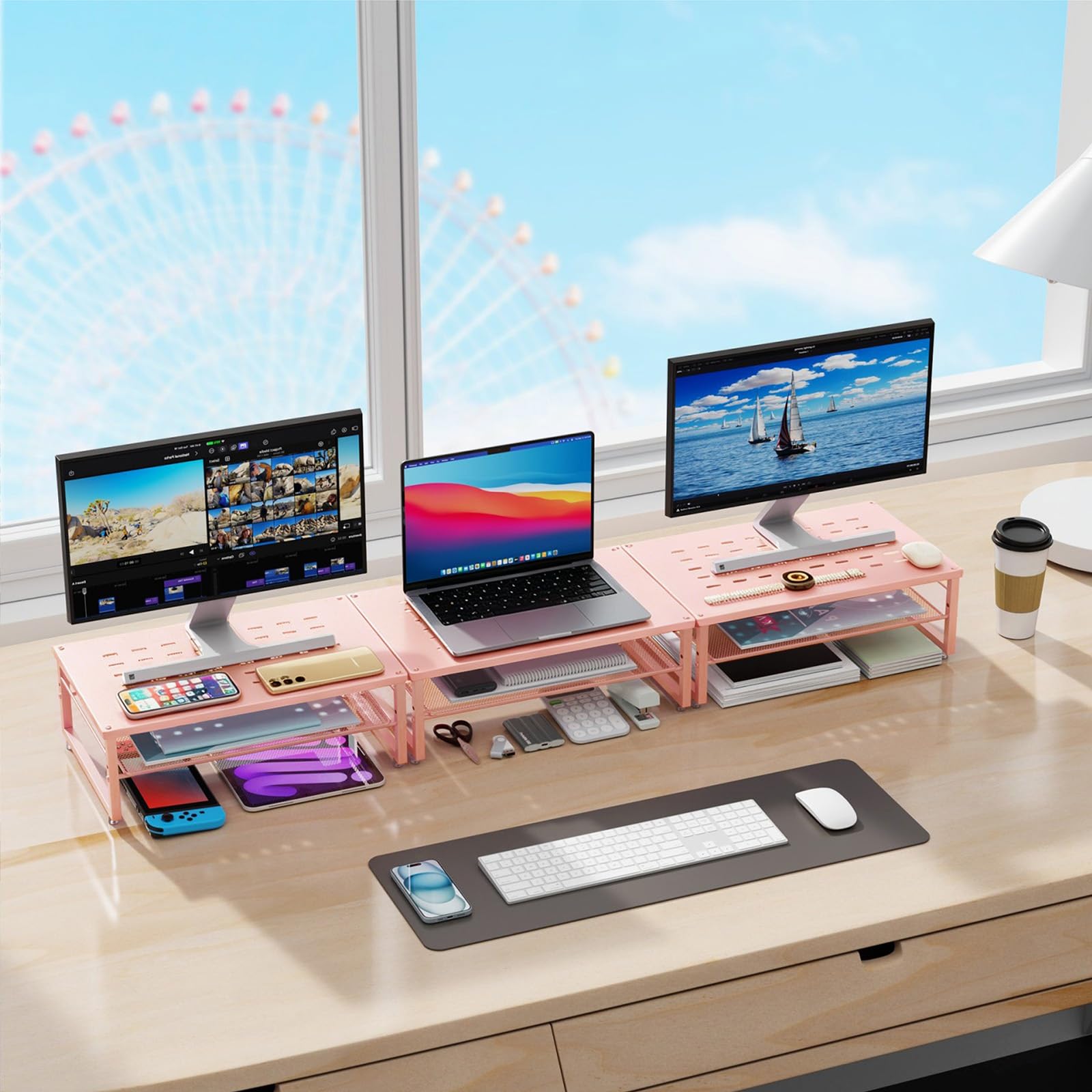 gianotter 2-Tier Metal Monitor Stand Riser