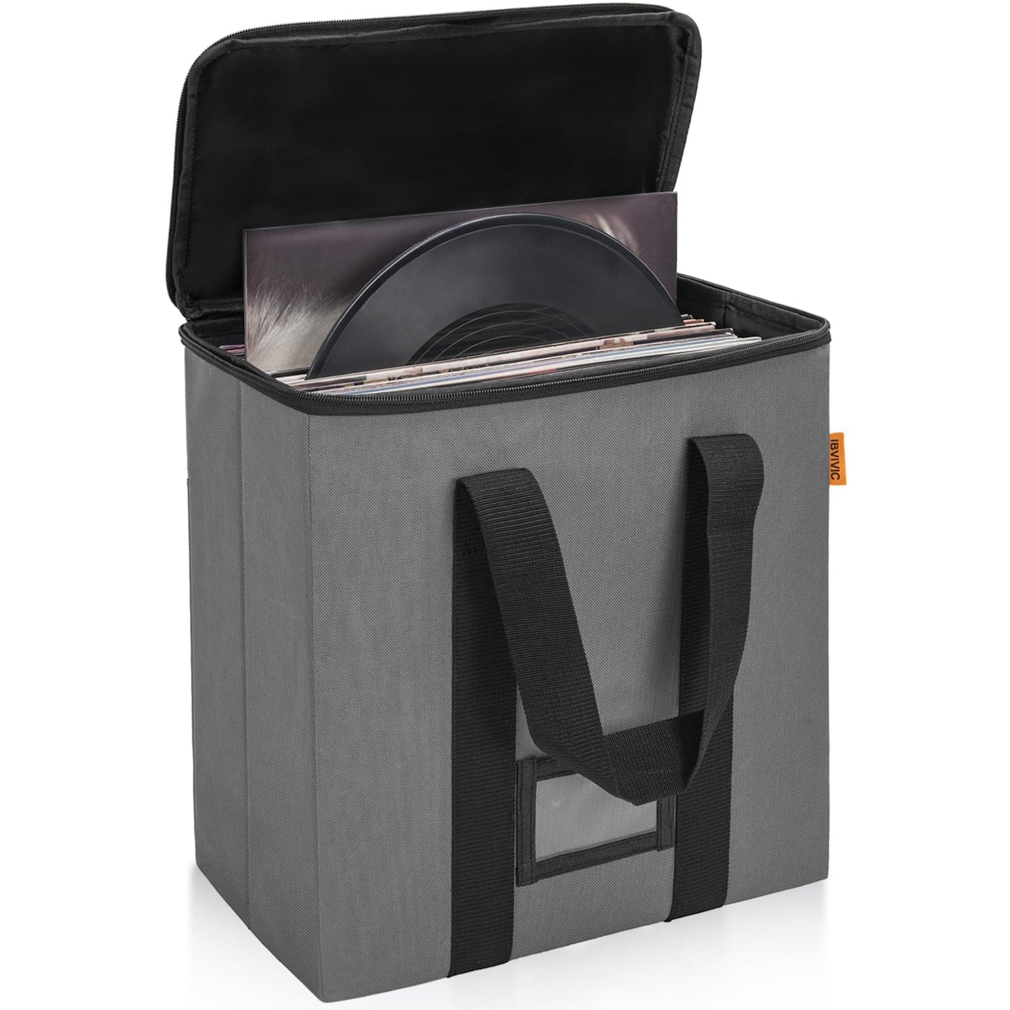 Vinyl Record Storage Box, Record Organizer Storage Bag Stores 35-50 LPs