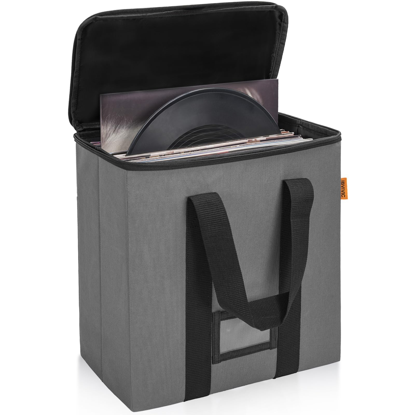 Vinyl Record Storage Box, Record Organizer Storage Bag Stores 35-50 LPs