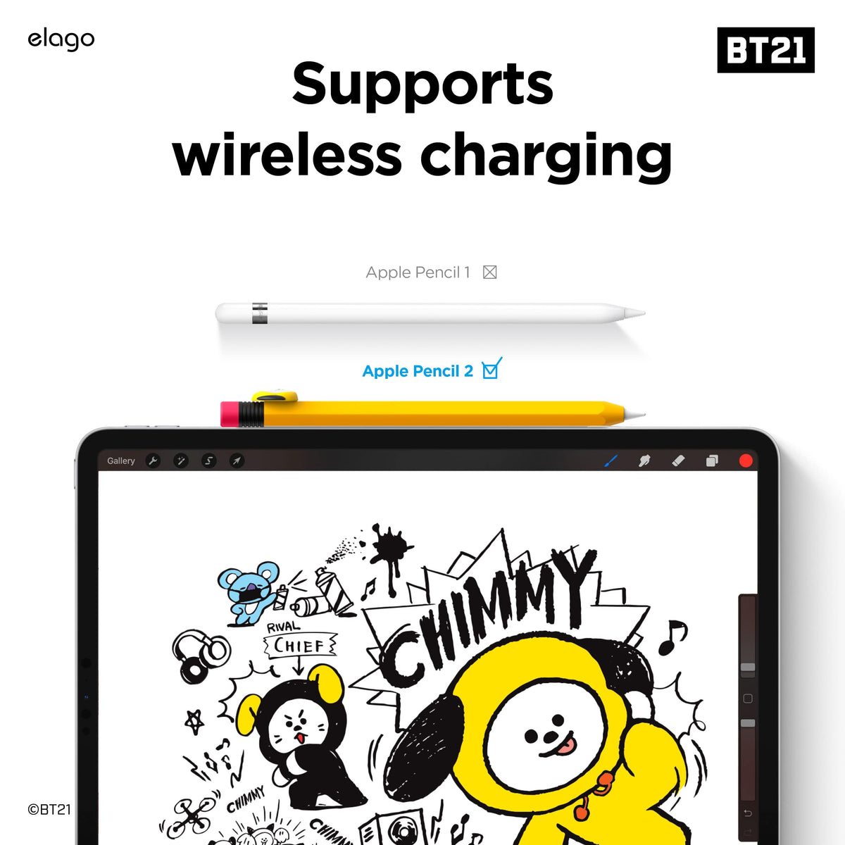 elago l BT21 for Apple Pencil Pro & 2nd Gen