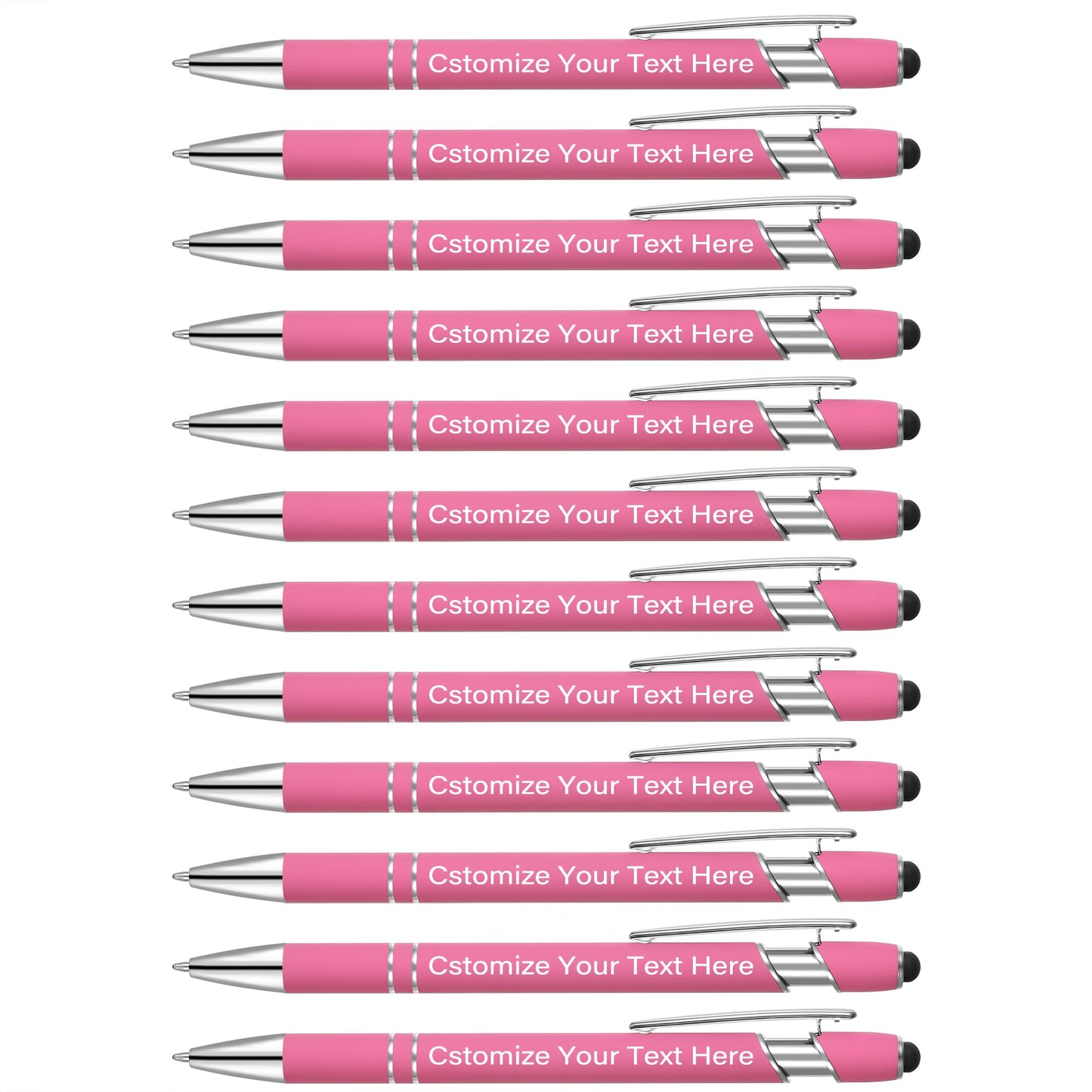 Kingluu 36 Pcs Personalized Ballpoint Pens with Stylus,Smooth Writing,Black Ink Custom Pens with