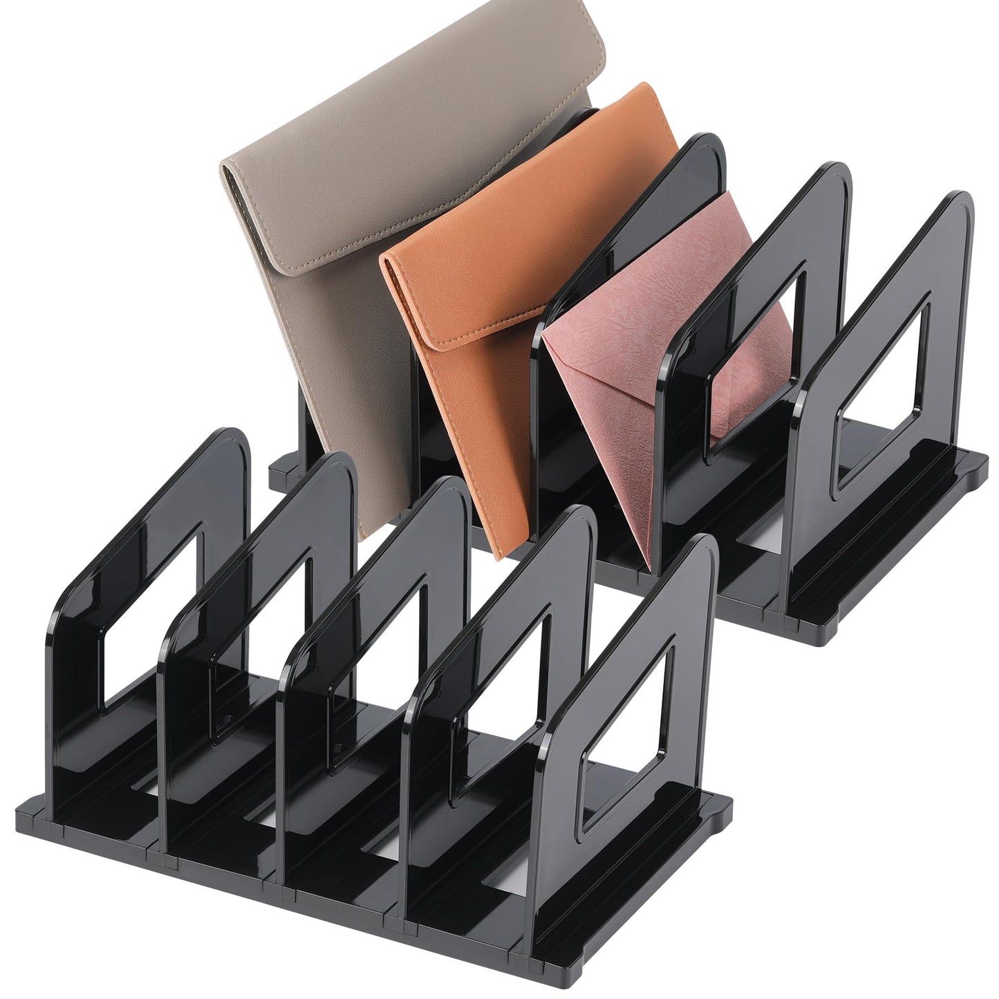 LALOBLUE File Organizer, Acrylic Folder Organizer File Sorter, Plastic Vertical Dividers for