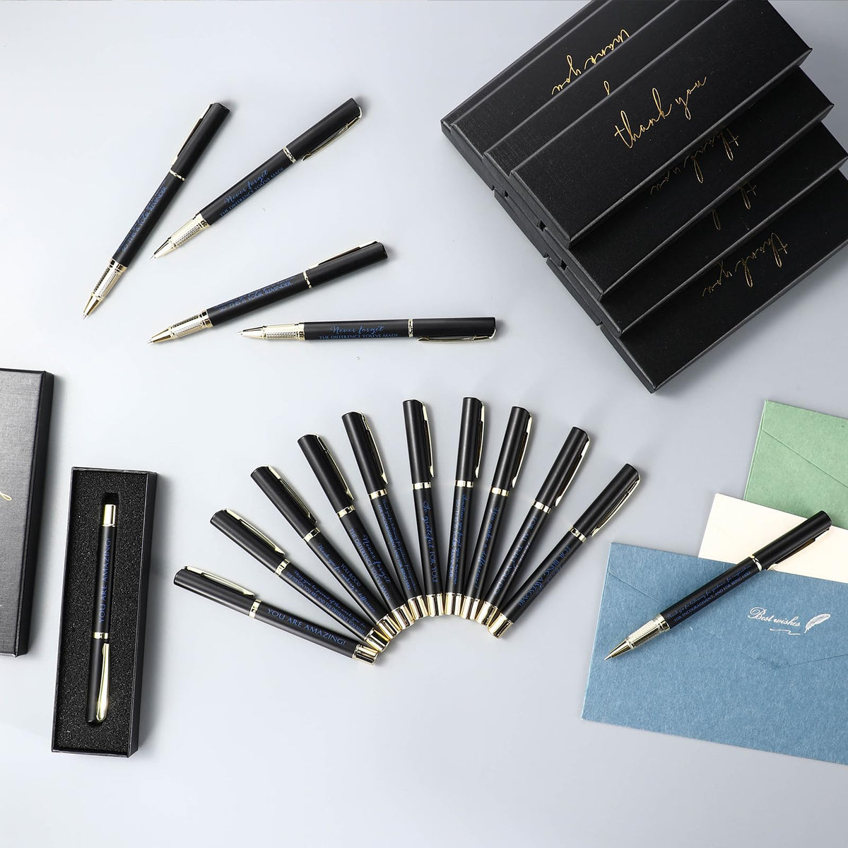 PerKoop 20 Sets Thank You Gifts Bulk Inspirational Ballpoint Pen with Box