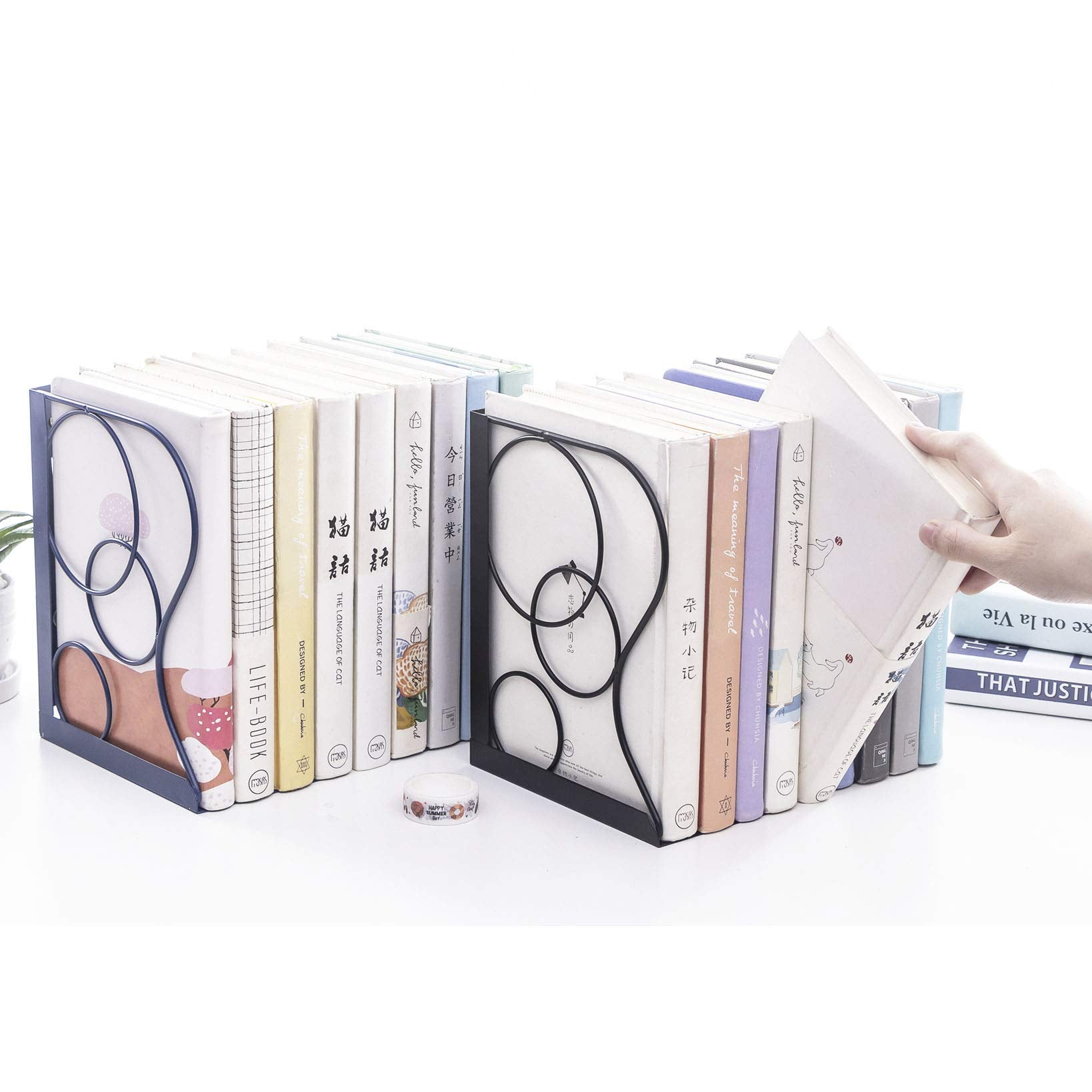 Adjustable Bookends Metal Book Ends for Heavy Book Holder