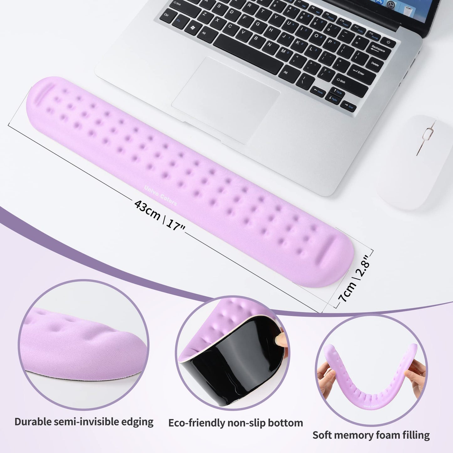 UnivoColors Upgraded Massage Bead Wrist Rest for Keyboard, Wrist Ergonomic Support, Made of Soft