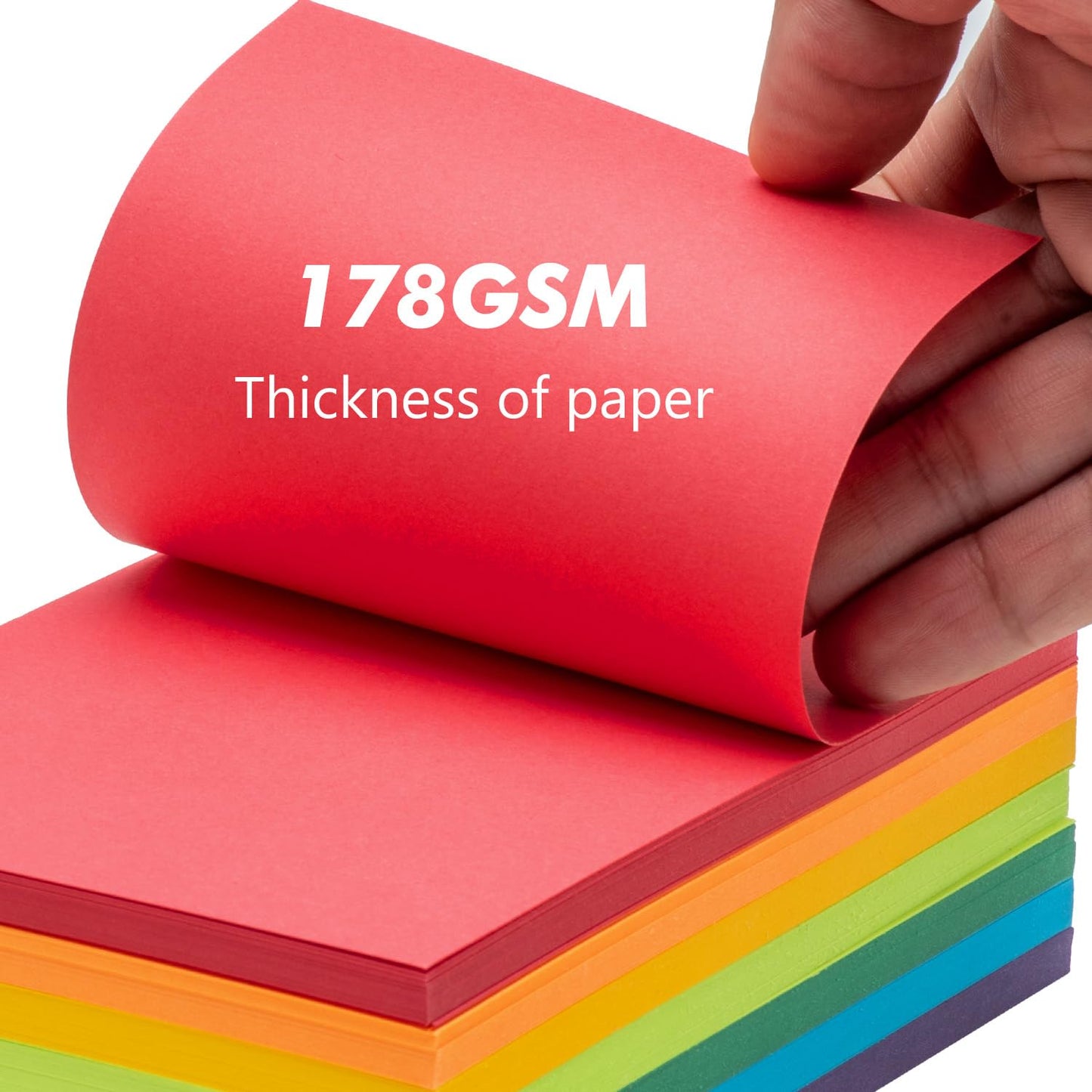 Index Cards 210-Count 4x6 Inch,178GSM Heavyweight Set of 7 Colors Paper Multicolor Study Cards