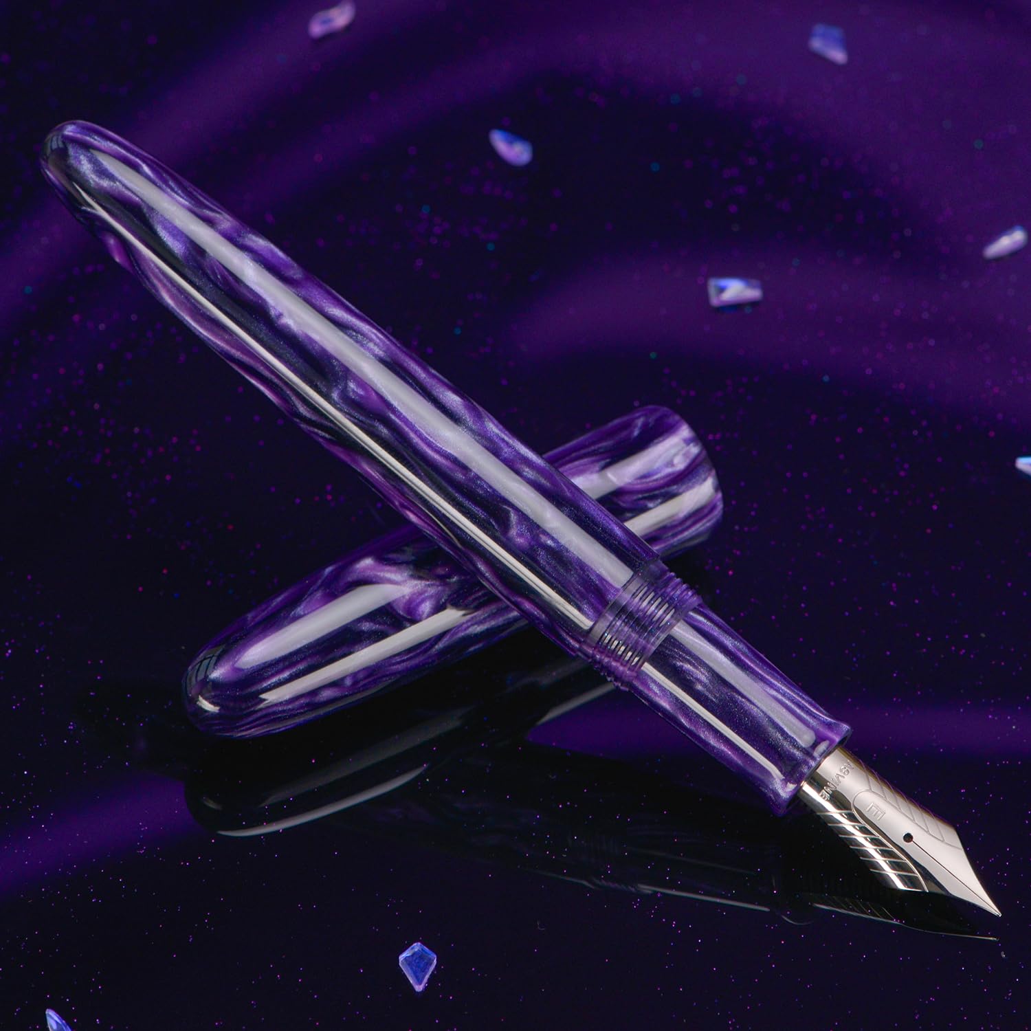 Asvine C80 Fountain Pen #8 Extra Fine Nib Large Handcraft Pen with Converter Pen Box Collection Set