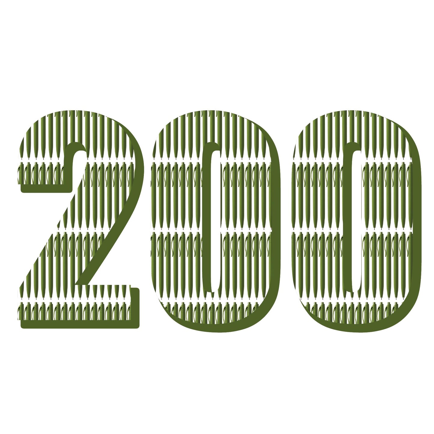 deegtran 200 Pack No Bleed Sage Green Barrel Click Pens, Wholesale Retractable Ballpoint Pens