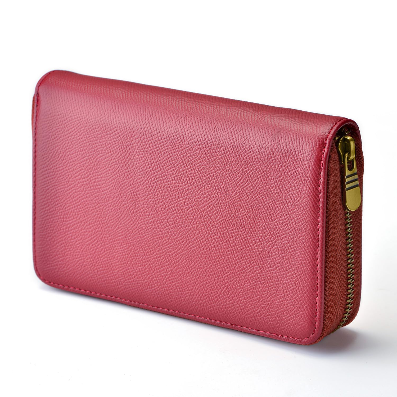 Fountain Pen Case Genuine Leather Pen Case 10 Divided Slots Wine Red, Rollerball Pen Holder