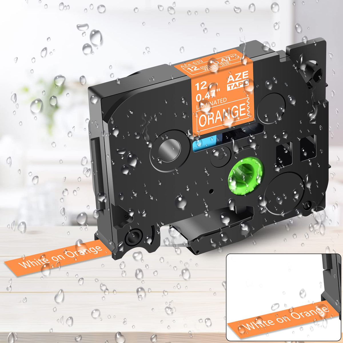 GREENCYCLE Compatible for Brother P Touch TZe Label Tape 12mm 0.47" White on