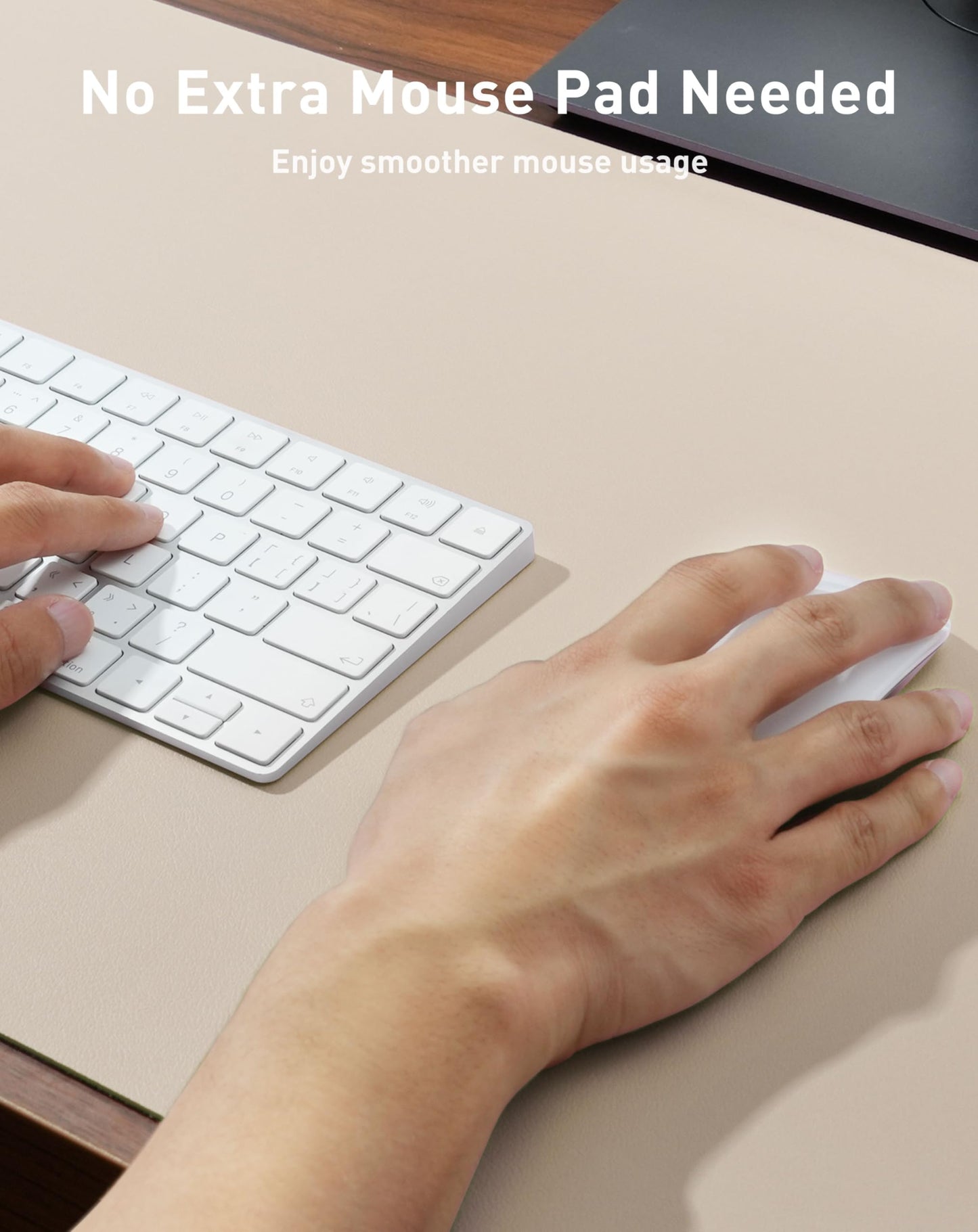 Aothia Faux Leather Desk Mat - Large Mouse Pad, Non-Slip PU Leather Blotter, Waterproof Writing