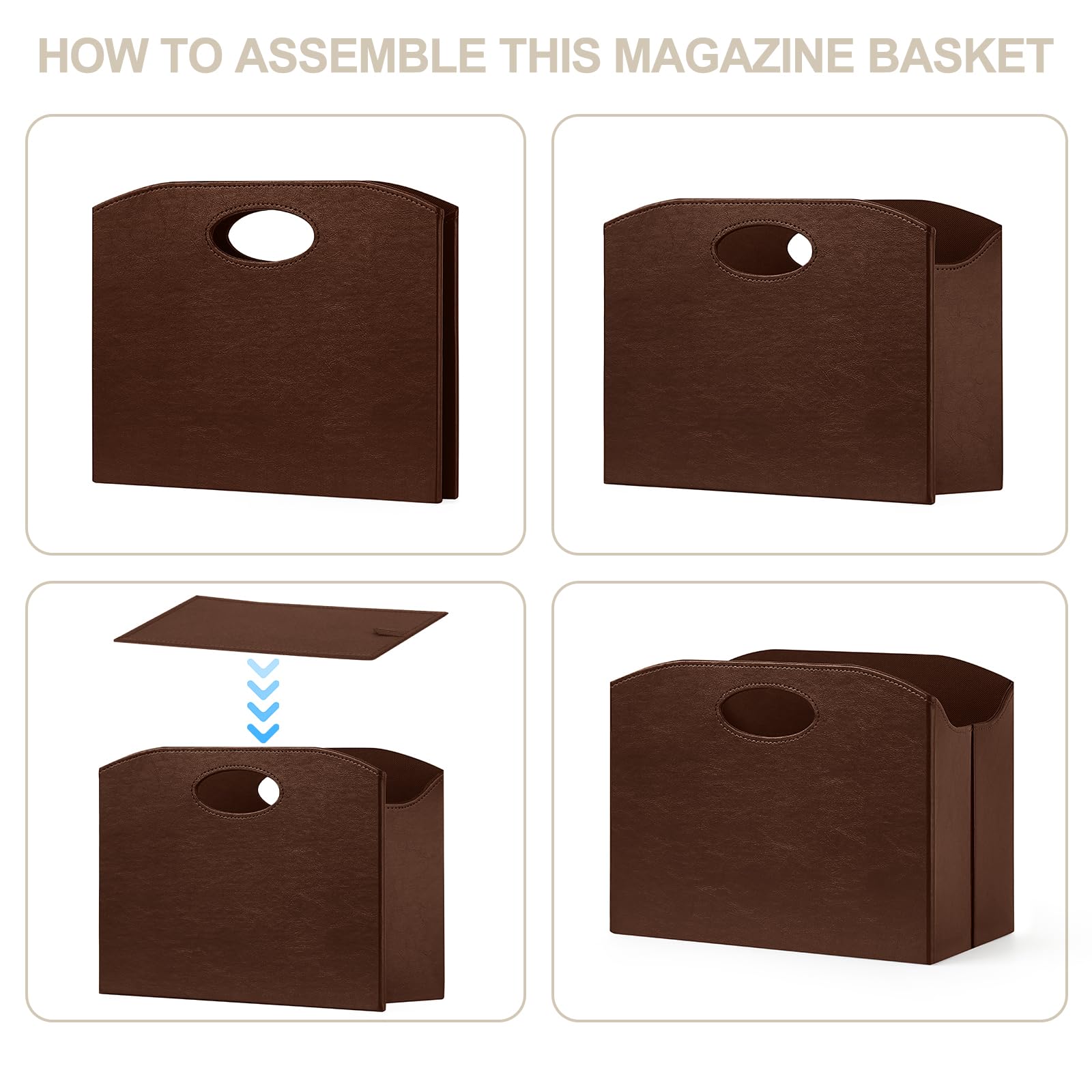 PreTidy Magazine Rack Floor foldable Magazine Holders Basket Organizer Newspaper Storage Bin