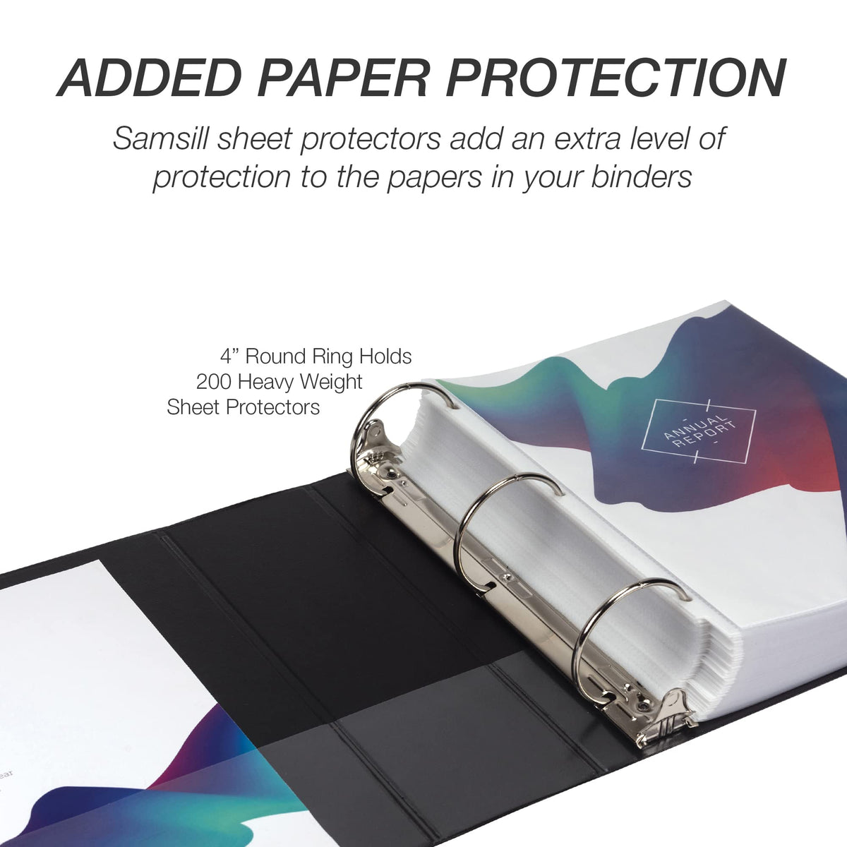 Samsill 4 Inch 3 Ring Binders, Economy Round Ring, Clear View Cover, 675 Sheet Capacity - for
