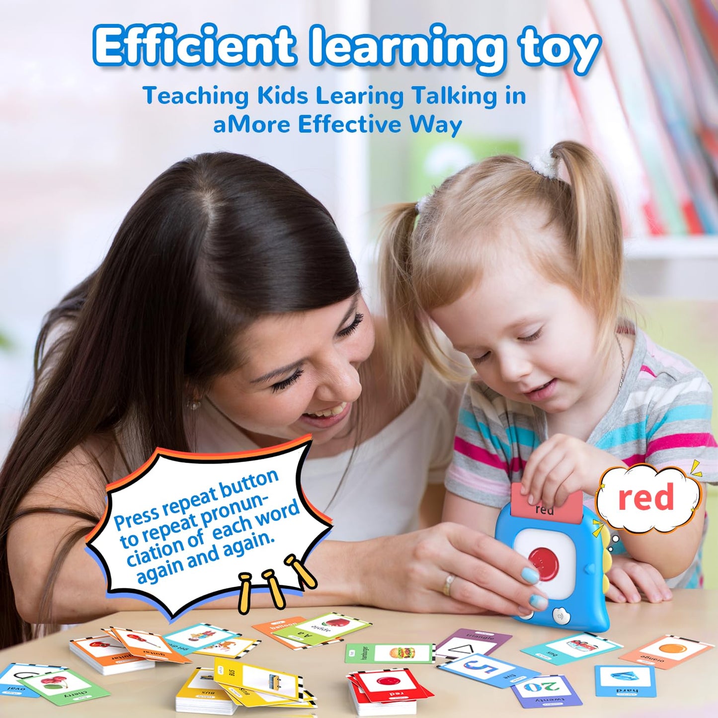 Kidzdo 520 Words Talking Flash Cards, Birthday Gifts for 3 4 5 6 Year Old Boys, Early Education