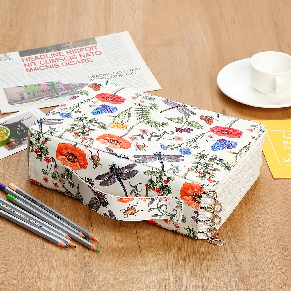 Lbxgap 200 Slots Colored Pencil Case Organizer 4-Layer Zipper Bag