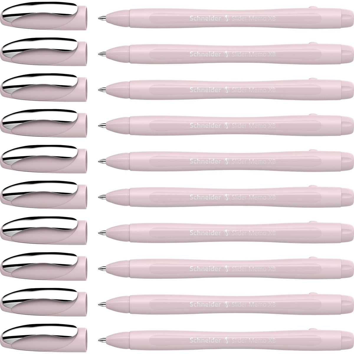 Schneider Slider Memo XB Ballpoint Pen (Pearl, Blue Ink) Pack of 10