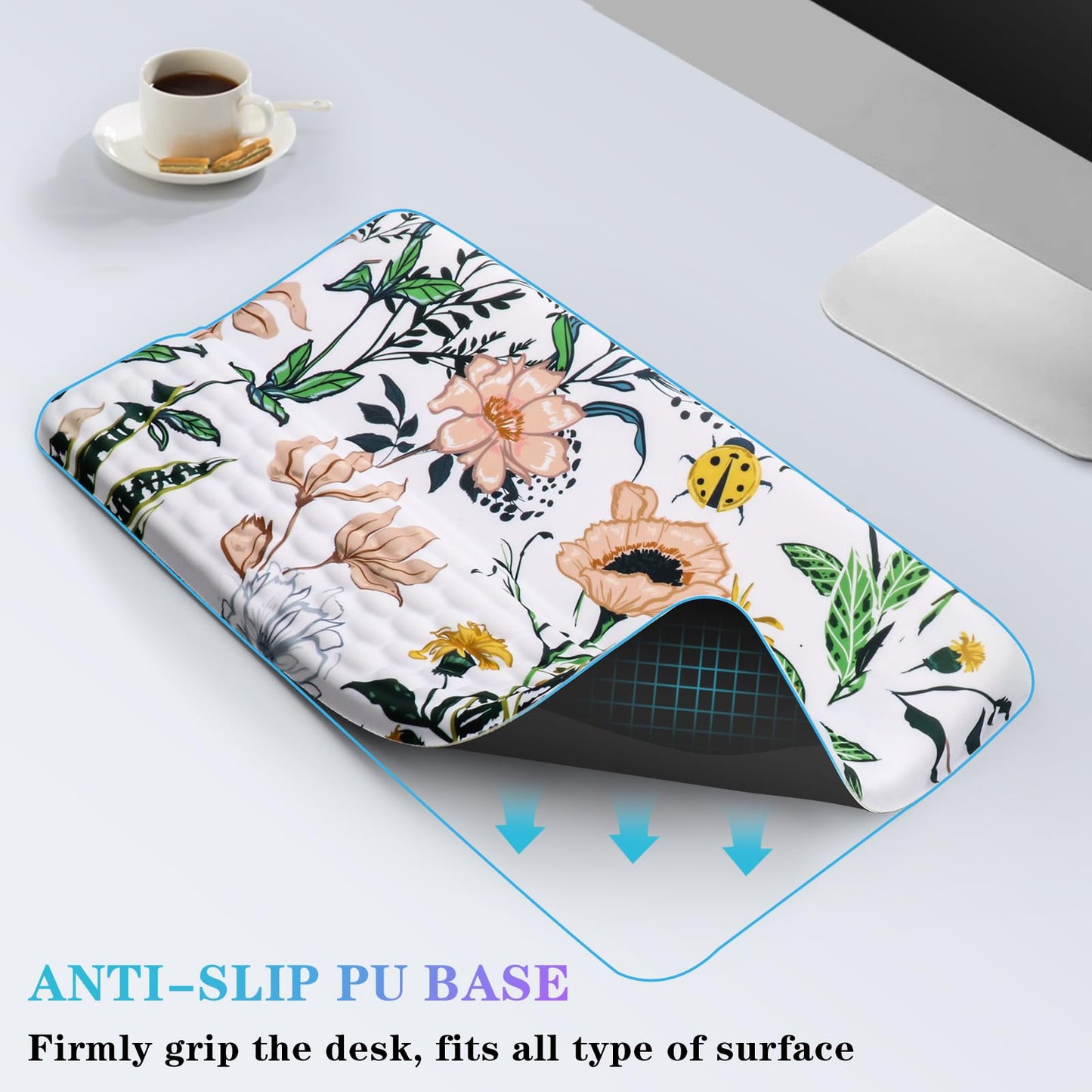 Computer Keyboard Stand with Wrist Rest, Ergonomic Tilted Keyboard Holder - Keyboard Riser with