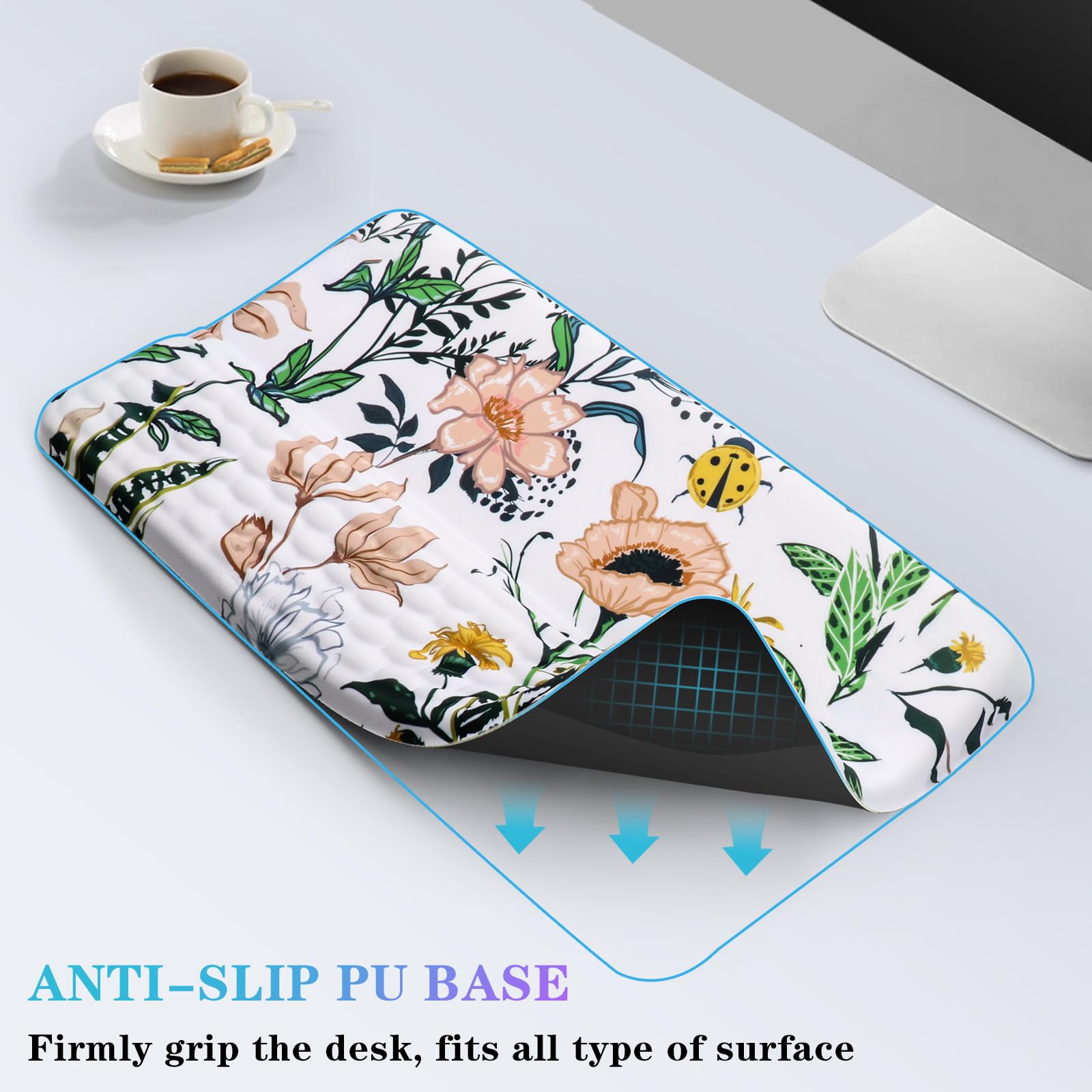 Computer Keyboard Stand with Wrist Rest, Ergonomic Tilted Keyboard Holder - Keyboard Riser with
