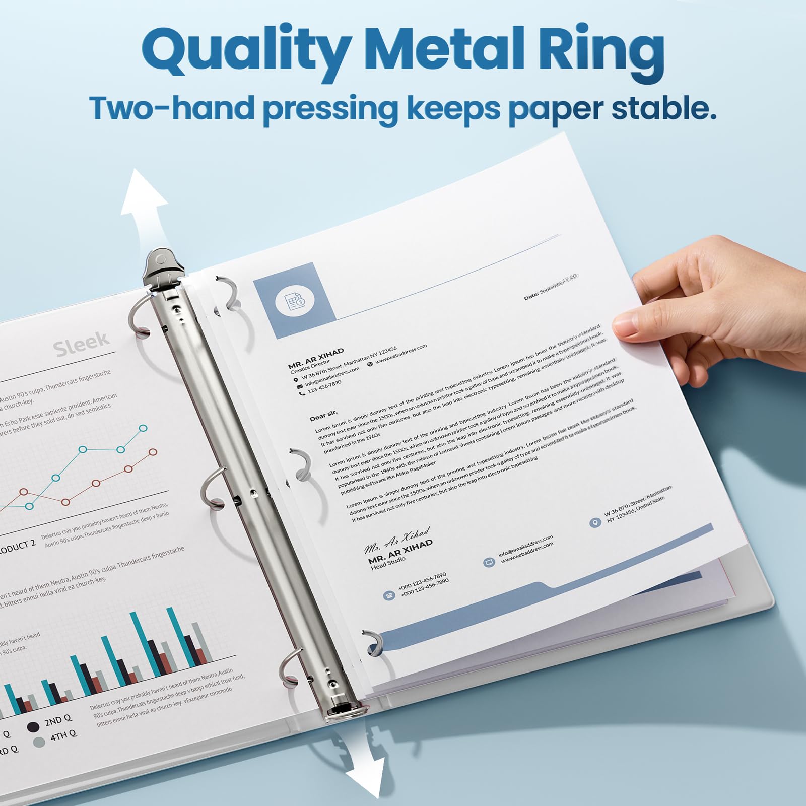 SUNEE 3 Inch Binders 3 Ring 12 Pack, Large 3" Clear View Binders Bulk Three Ring PVC-Free (Fit