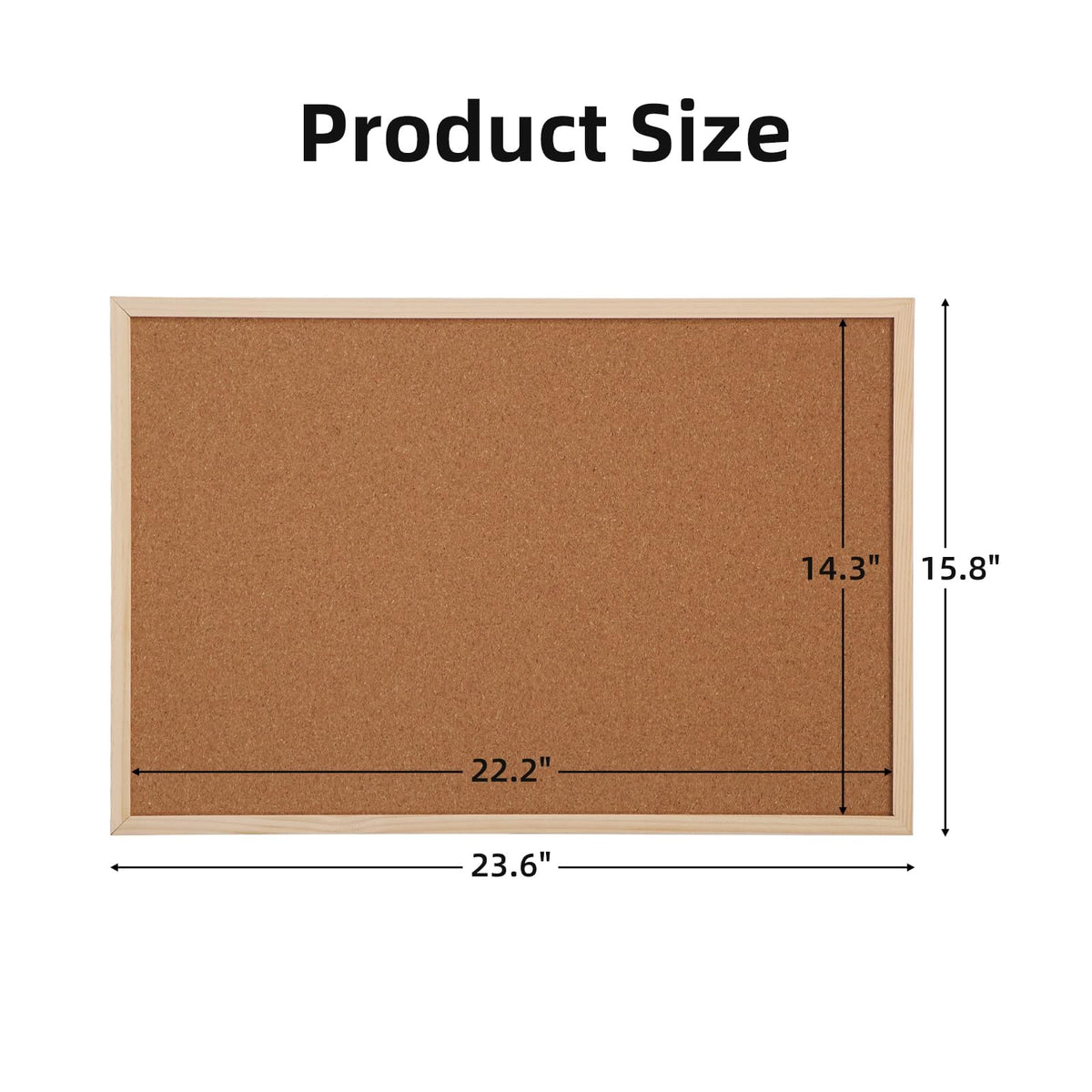TooCust 16x24 Cork Boards for Walls with Solid Wood Frame, Double Sided Small Cork Bulletin Board