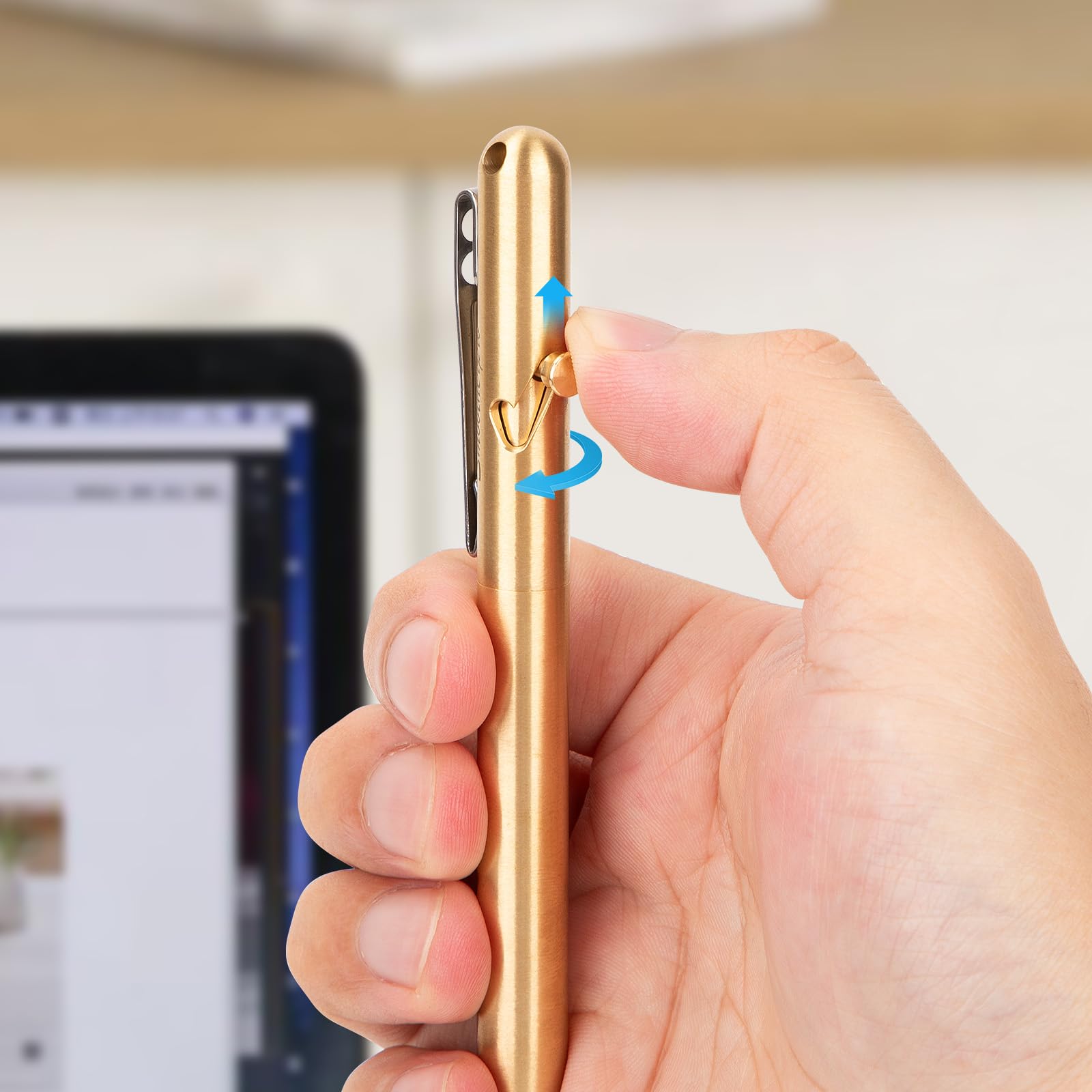 SMOOTHERPRO Solid Brass Bolt Action Pen，Compatible with Parker Refill