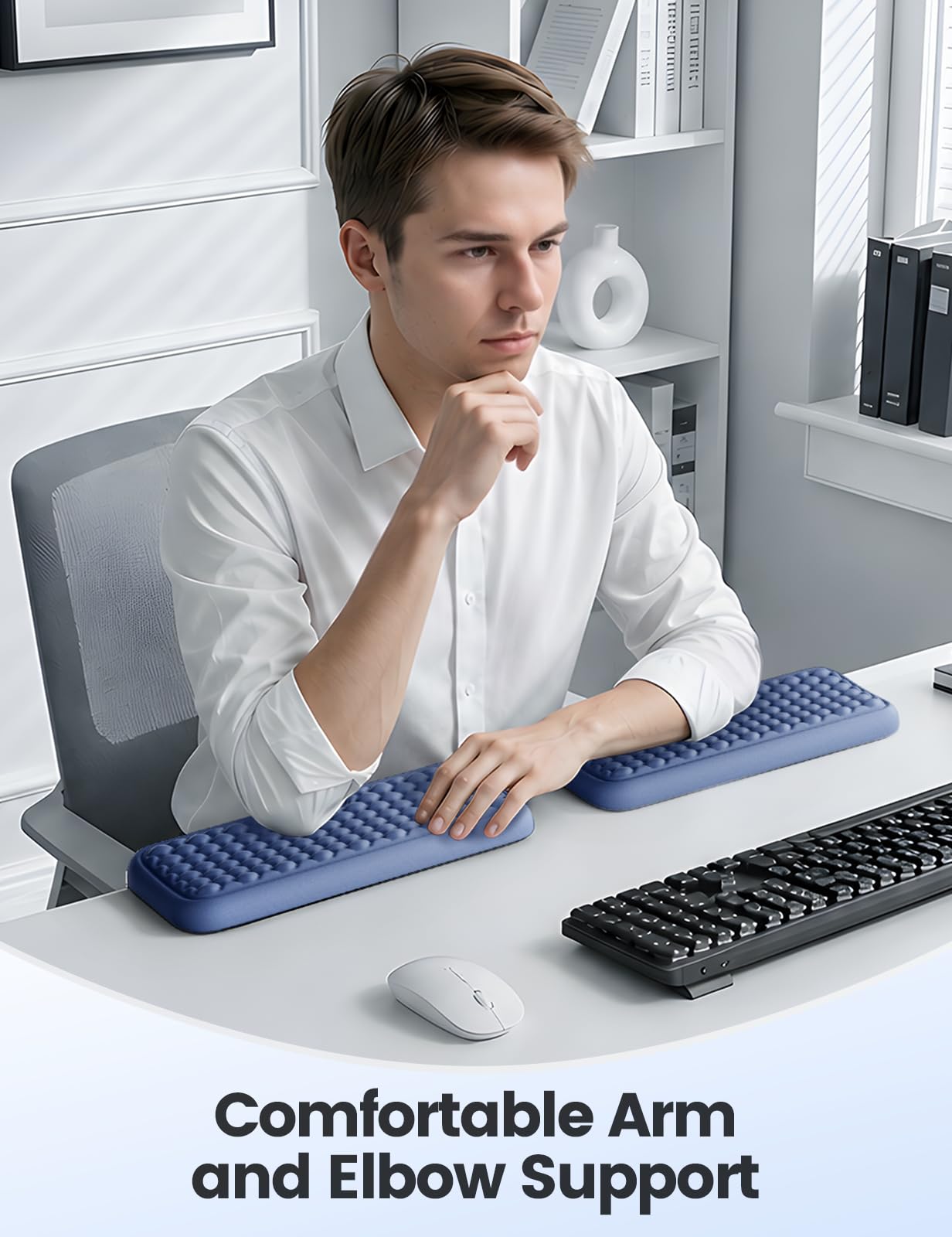 Vaydeer 2Pcs Elbow Pad for Desk, L-Shaped Arm Rest, Ergonomic Elbow Rest