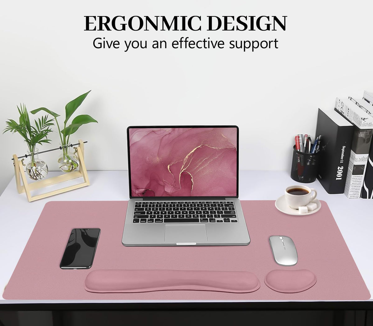 Meetcolor Mouse Pad and Keyboard Wrist Rest, 3-in-1 Keyboard and Mouse Pad