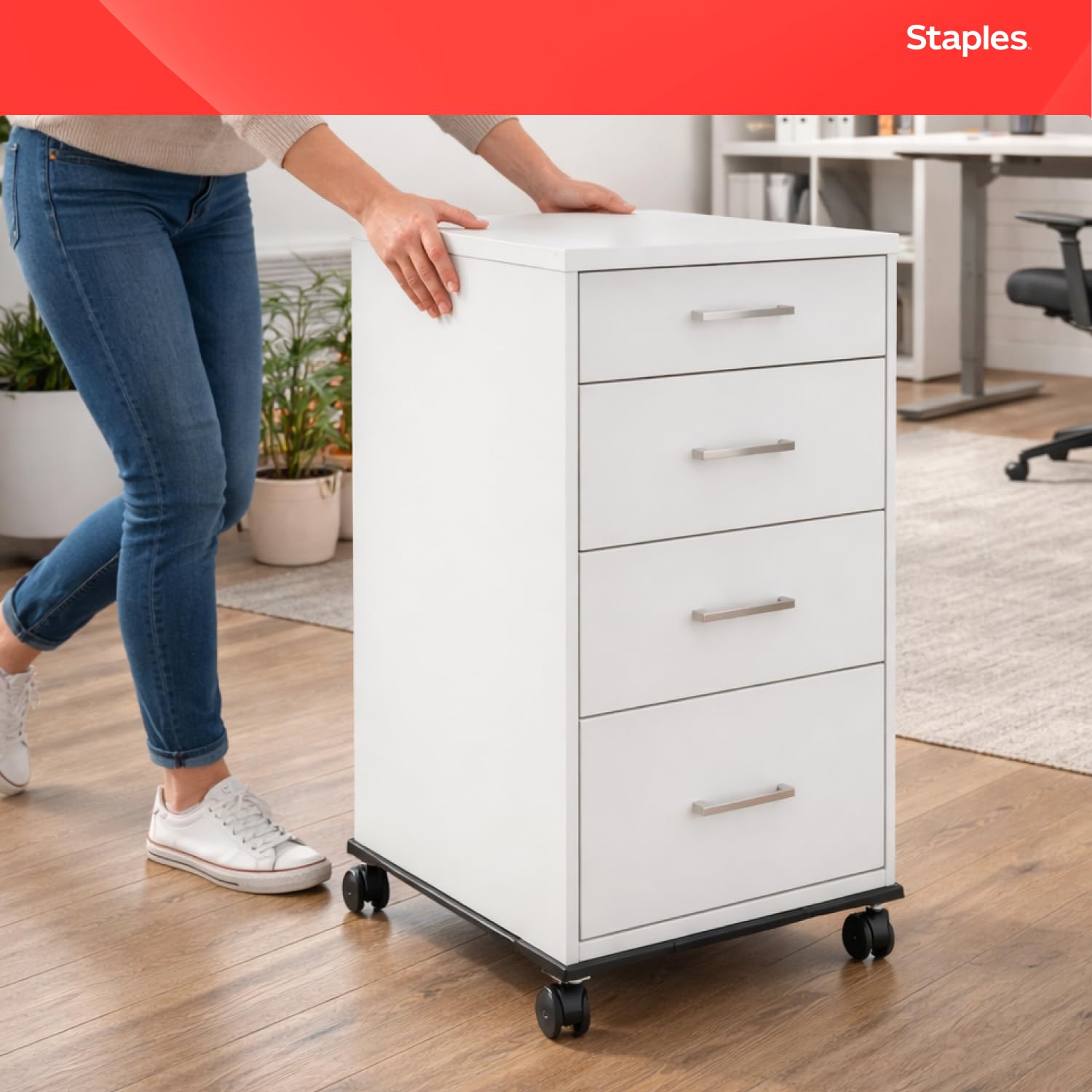 Staples Adjustable File Caddy, Letter/Legal Files, Black, Heavy Duty