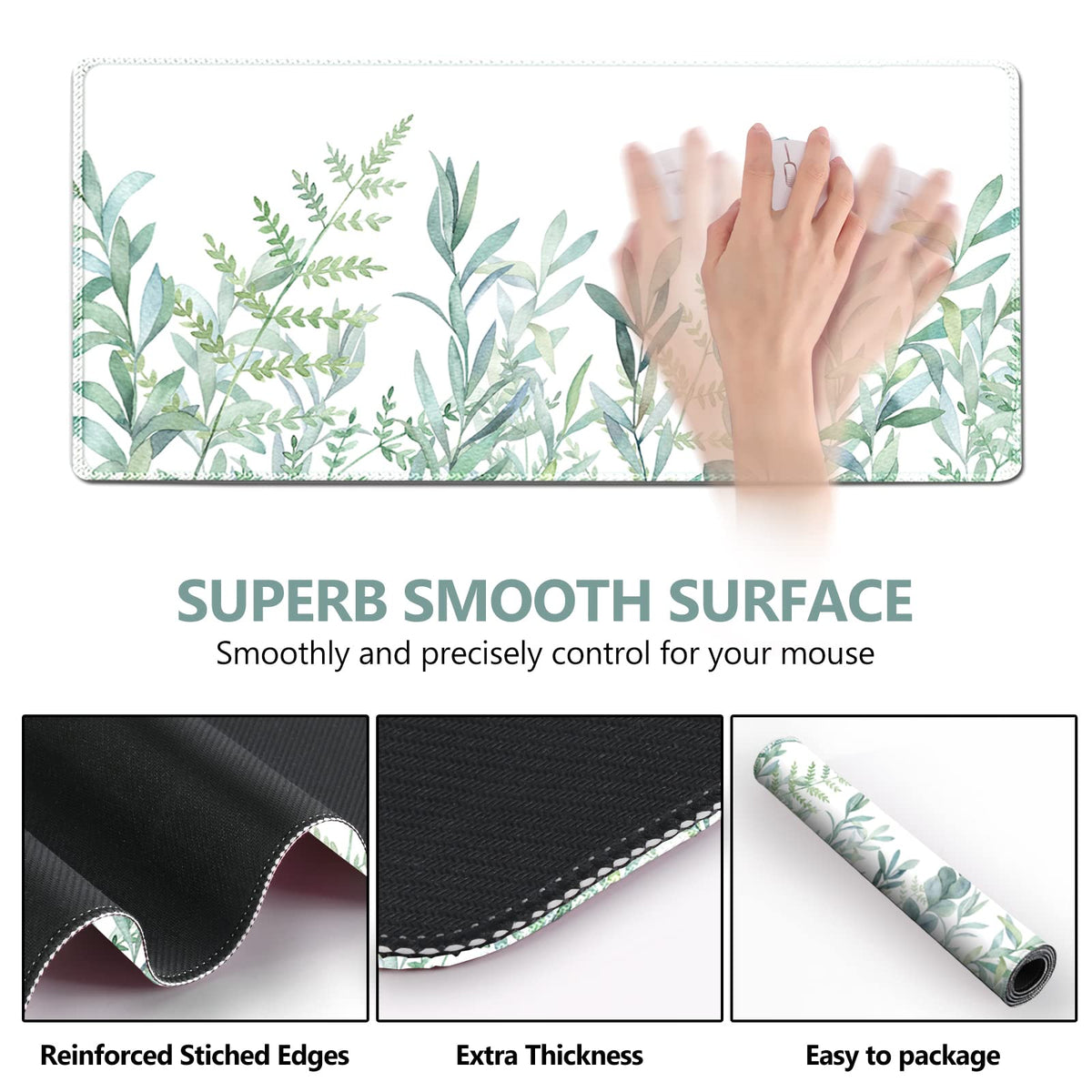 DINKY Extended Gaming Mouse Pad, Stable Non-Slip Rubber Base Mousepads, Large Mouse Mat with