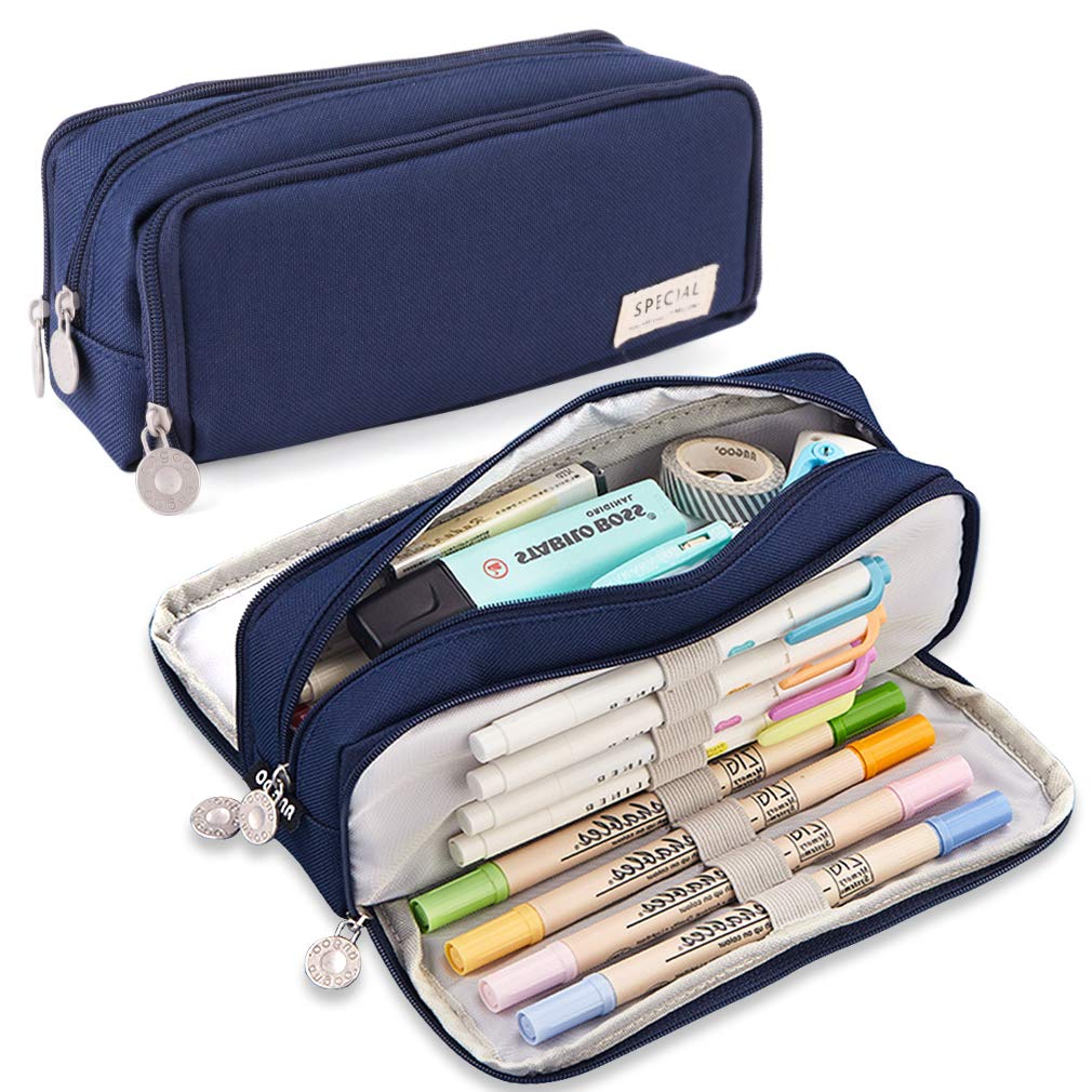 iSuperb Large Pencil Case 3 Compartments Pencil Pouch Big Capacity Pencil Bag for Kids Teen Girls