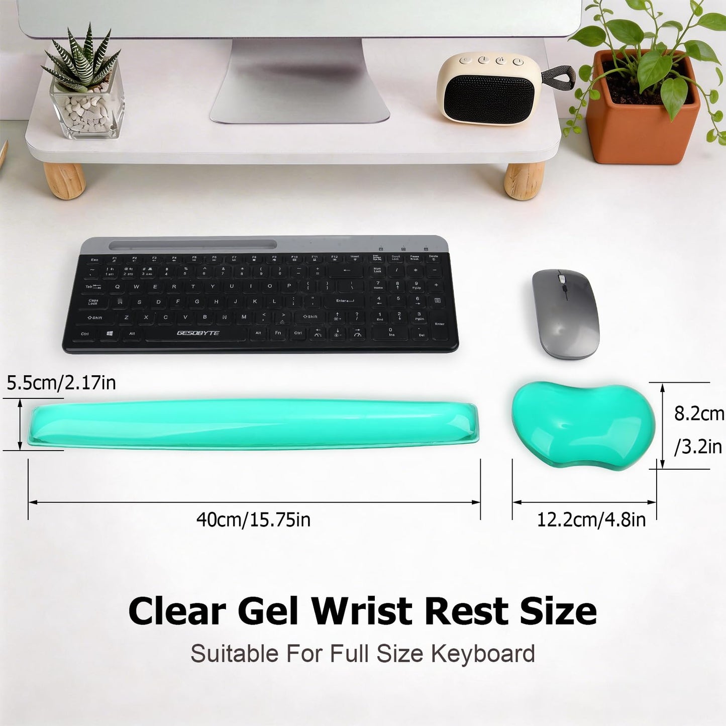 Silicone Gel Keyboard Wrist Rest Set Plus - ABRONDA Keyboard & Mouse Wrist Support Pad Office