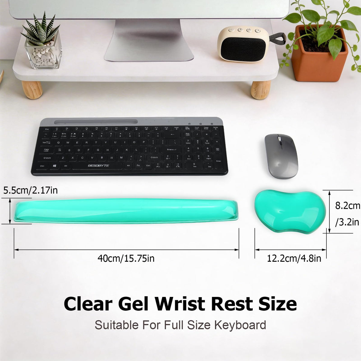 Silicone Gel Keyboard Wrist Rest Set Plus - ABRONDA Keyboard & Mouse Wrist Support Pad Office